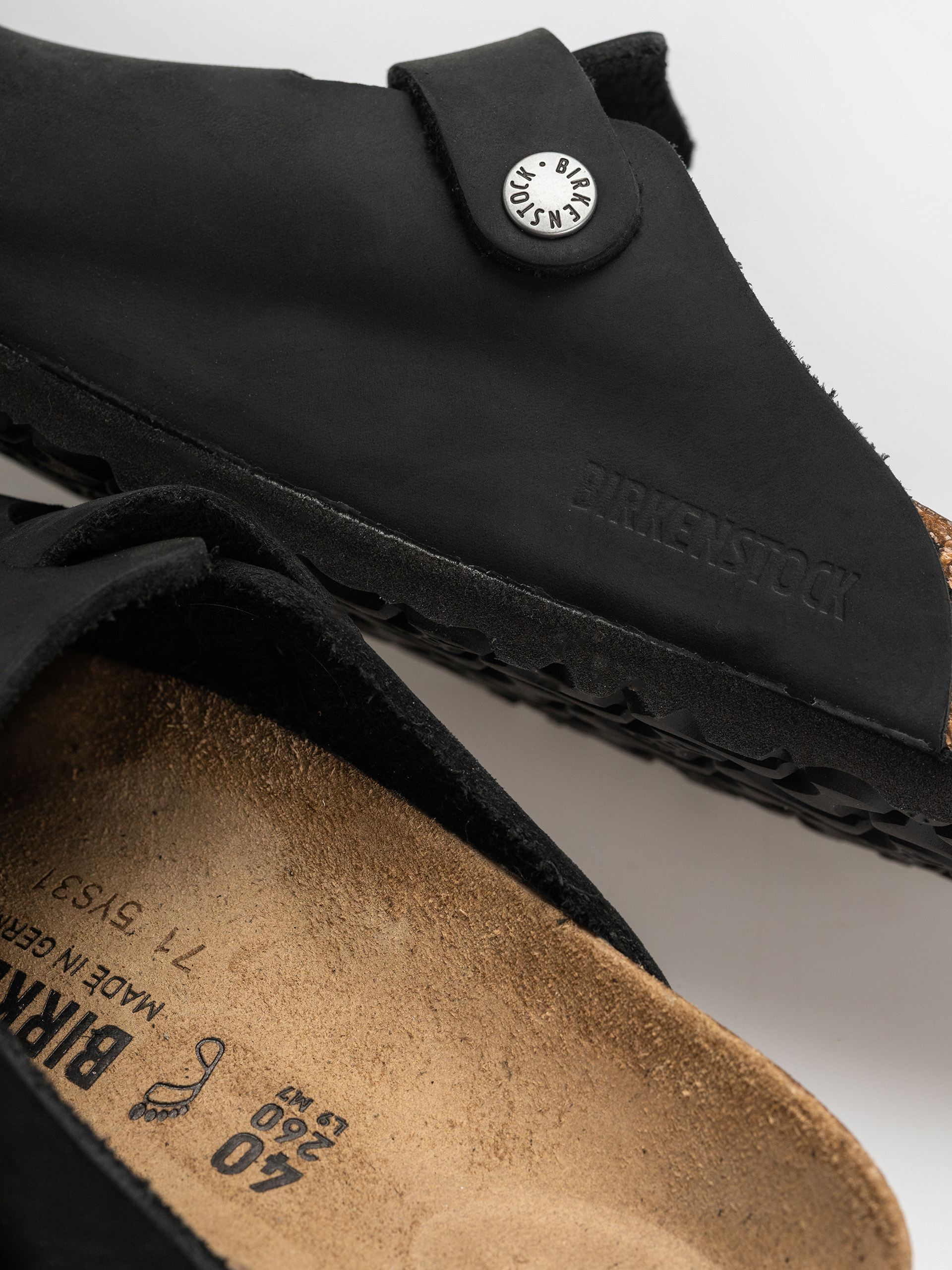 Birkenstock Boston Oiled Leather Regular Flip-flop papucsok (black)