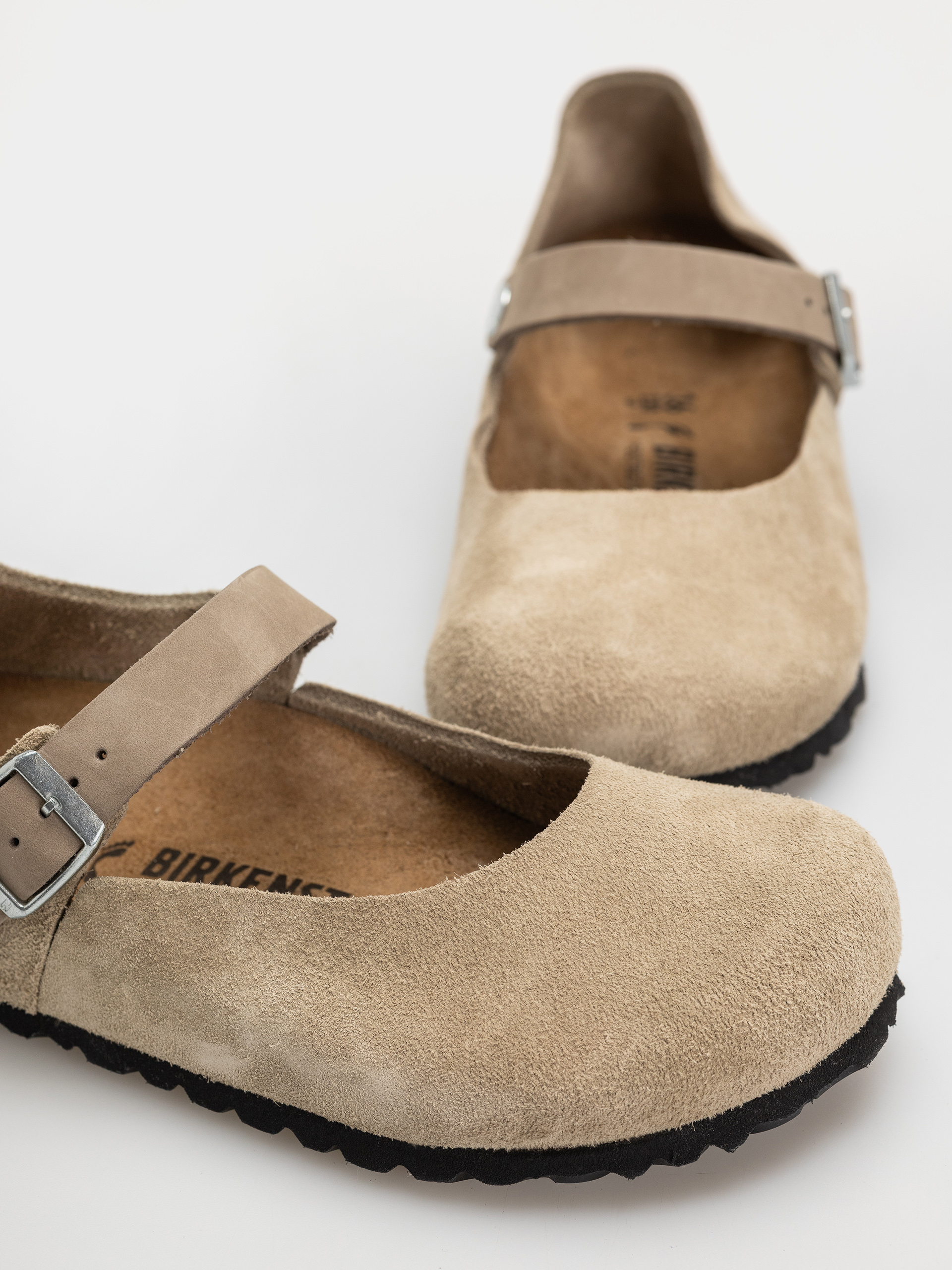 Birkenstock Mantova Suede Leather Narrow Wmn Flip-flop papucsok (taupe)