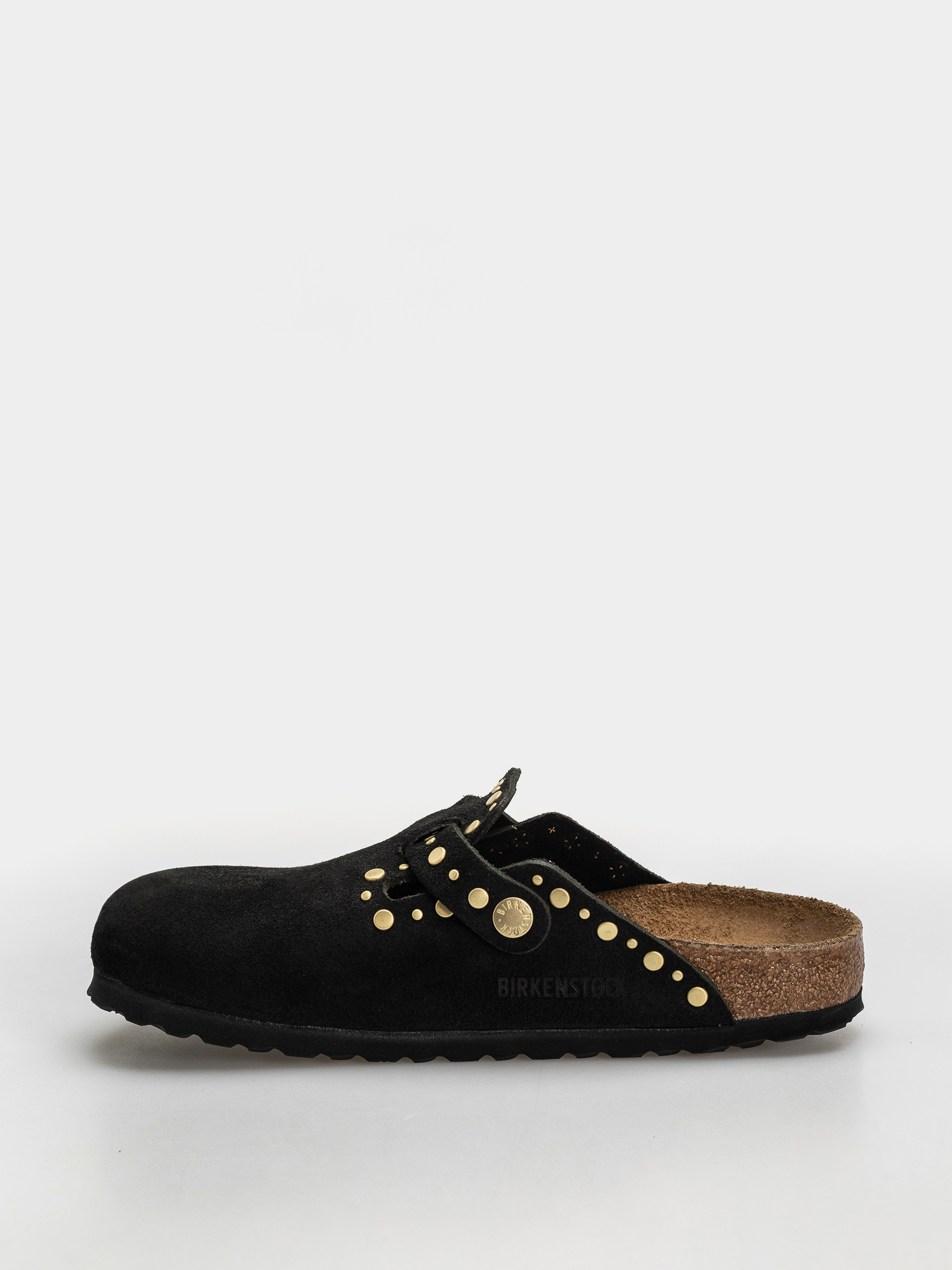 Birkenstock Boston Rivets Suede Leather Narrow Wmn Flip-flop papucsok (black)