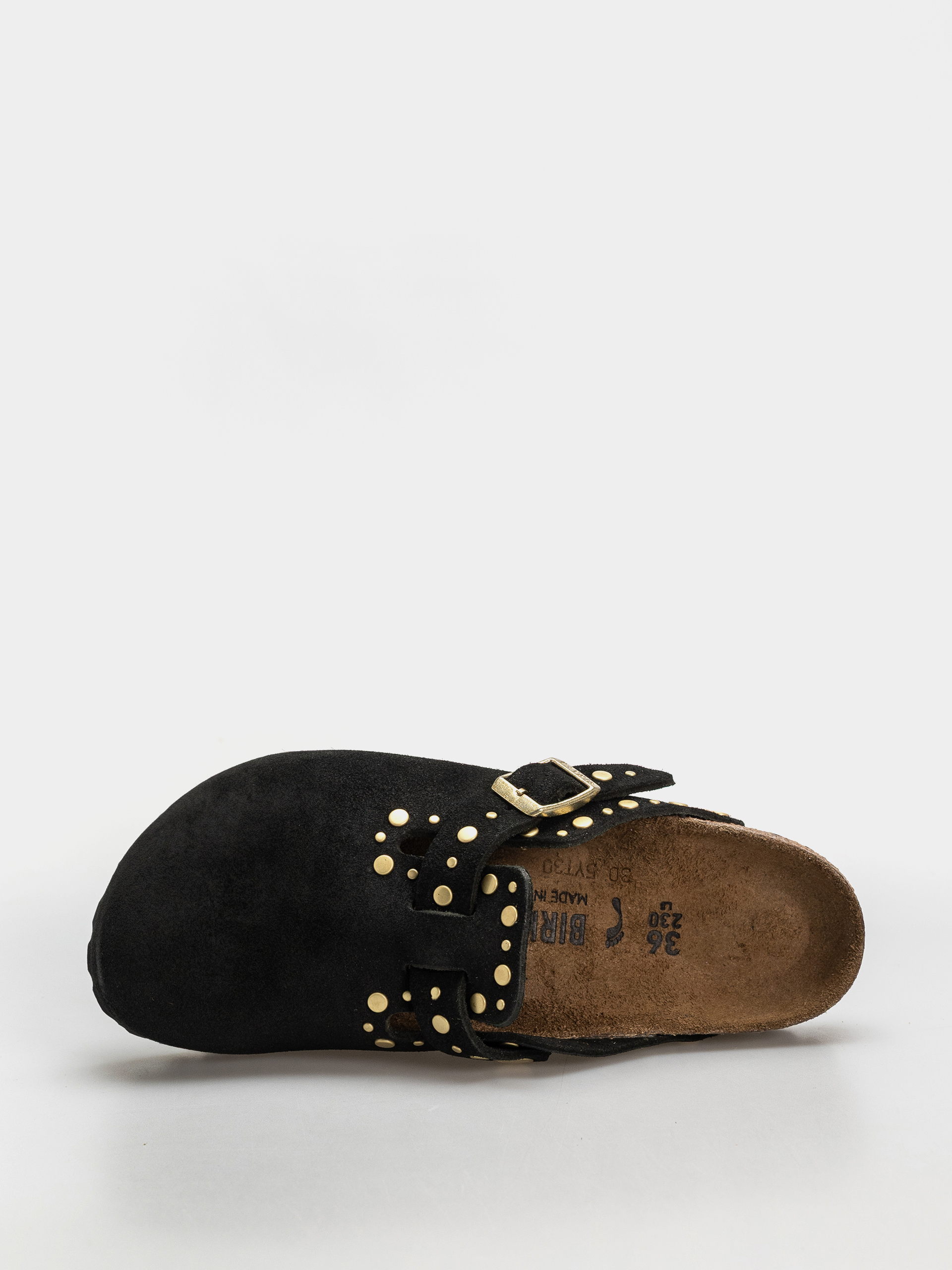 Birkenstock Boston Rivets Suede Leather Narrow Wmn Flip-flop papucsok (black)