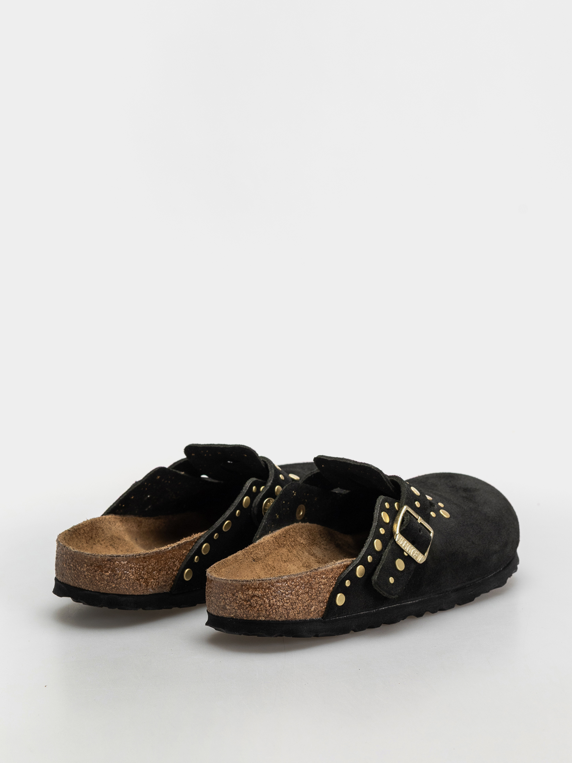 Birkenstock Boston Rivets Suede Leather Narrow Wmn Flip-flop papucsok (black)