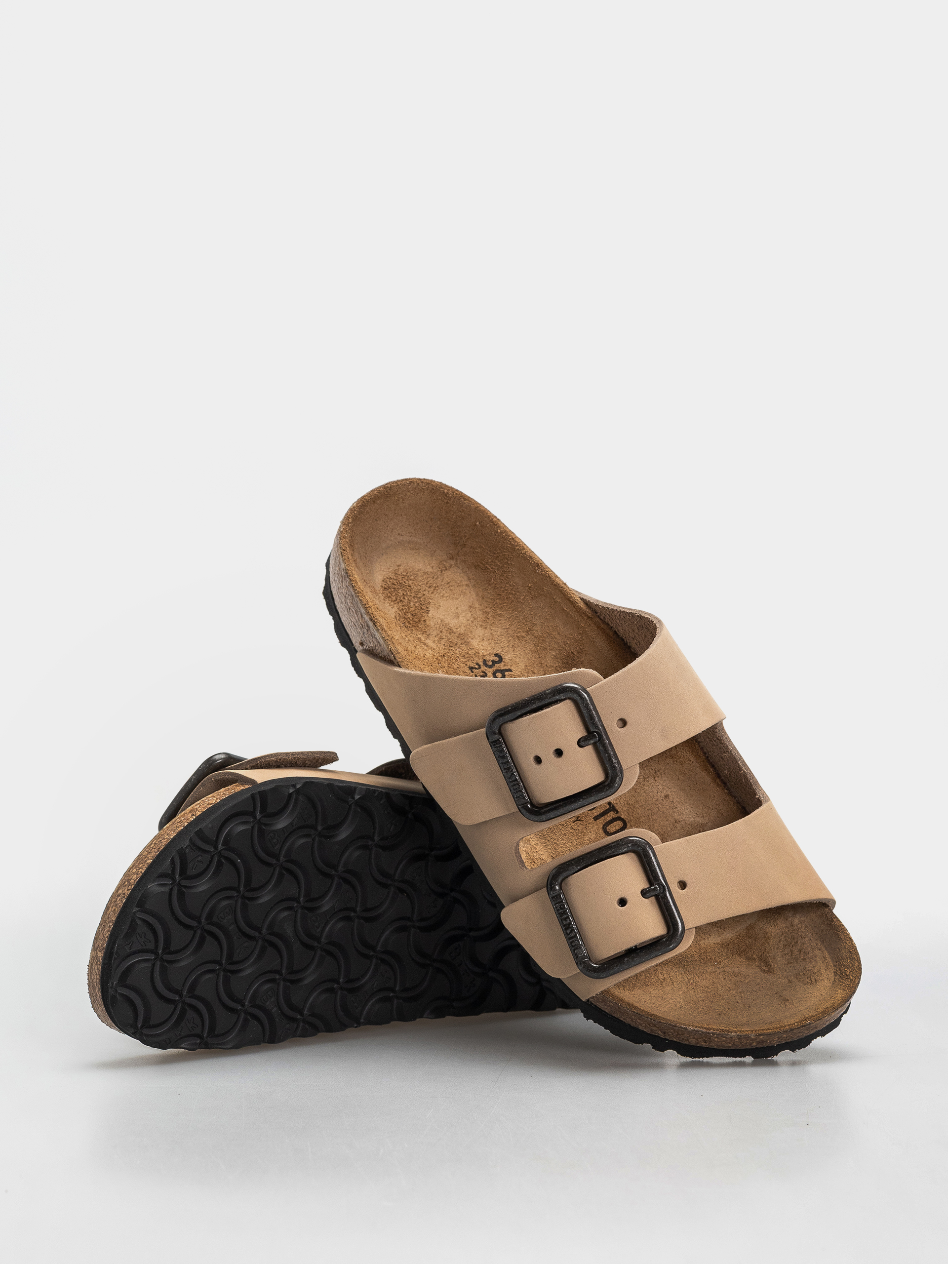 Birkenstock Arizona Wire Buckle Nubuck Leather Narrow Flip-flop papucsok (sandcastle)