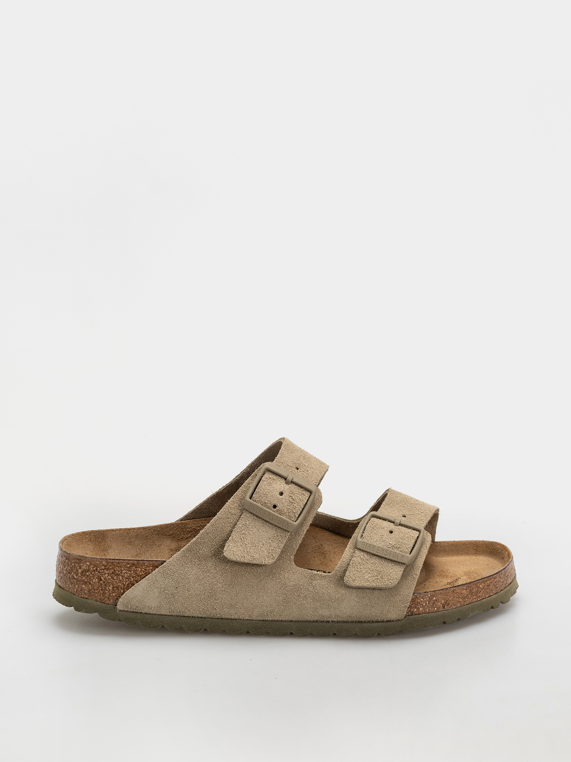 Birkenstock Arizona Suede Leather Regular Flip-flop papucsok (faded khaki)