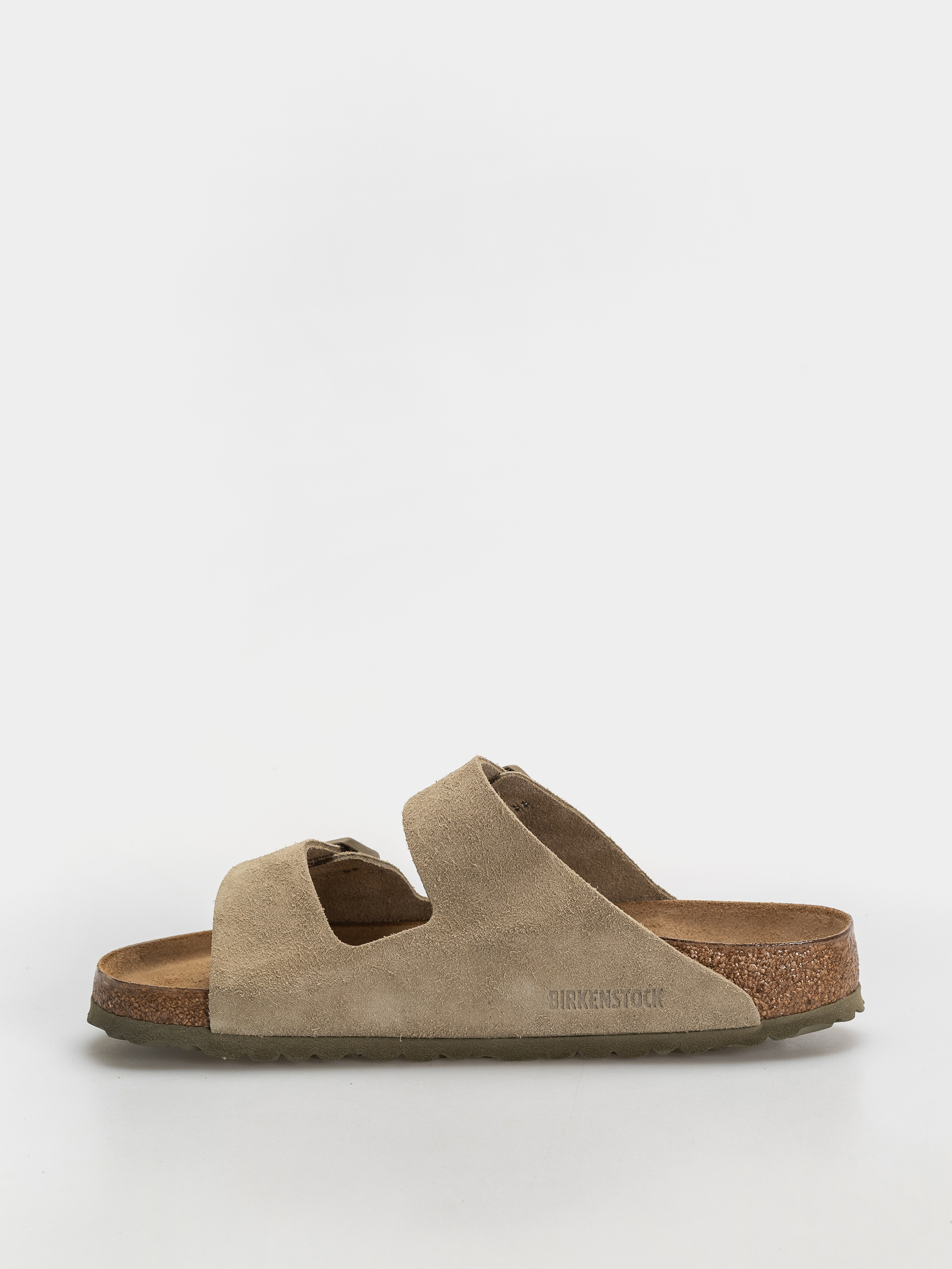 Birkenstock Arizona Suede Leather Regular Flip-flop papucsok (faded khaki)