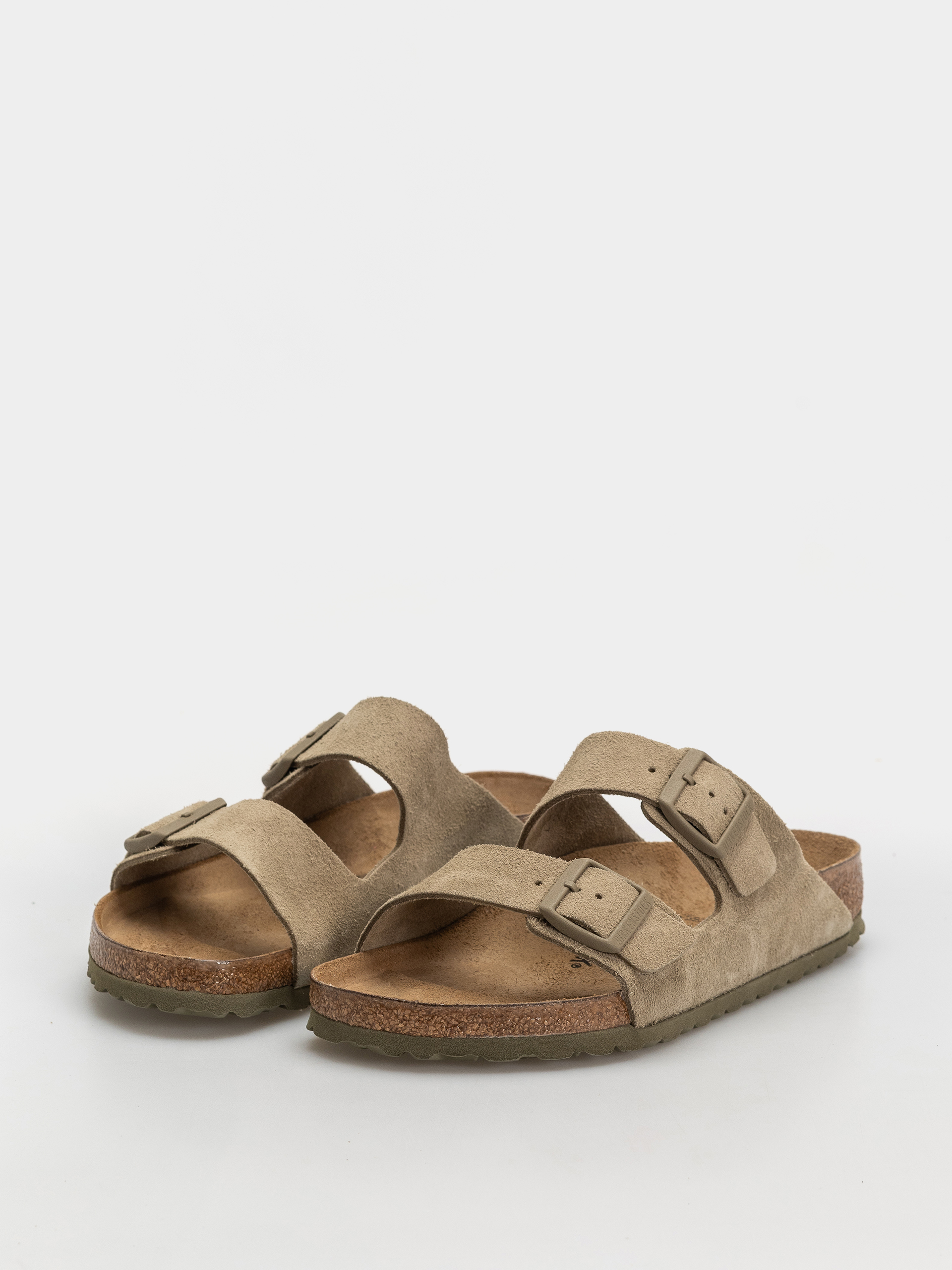 Birkenstock Arizona Suede Leather Regular Flip-flop papucsok (faded khaki)