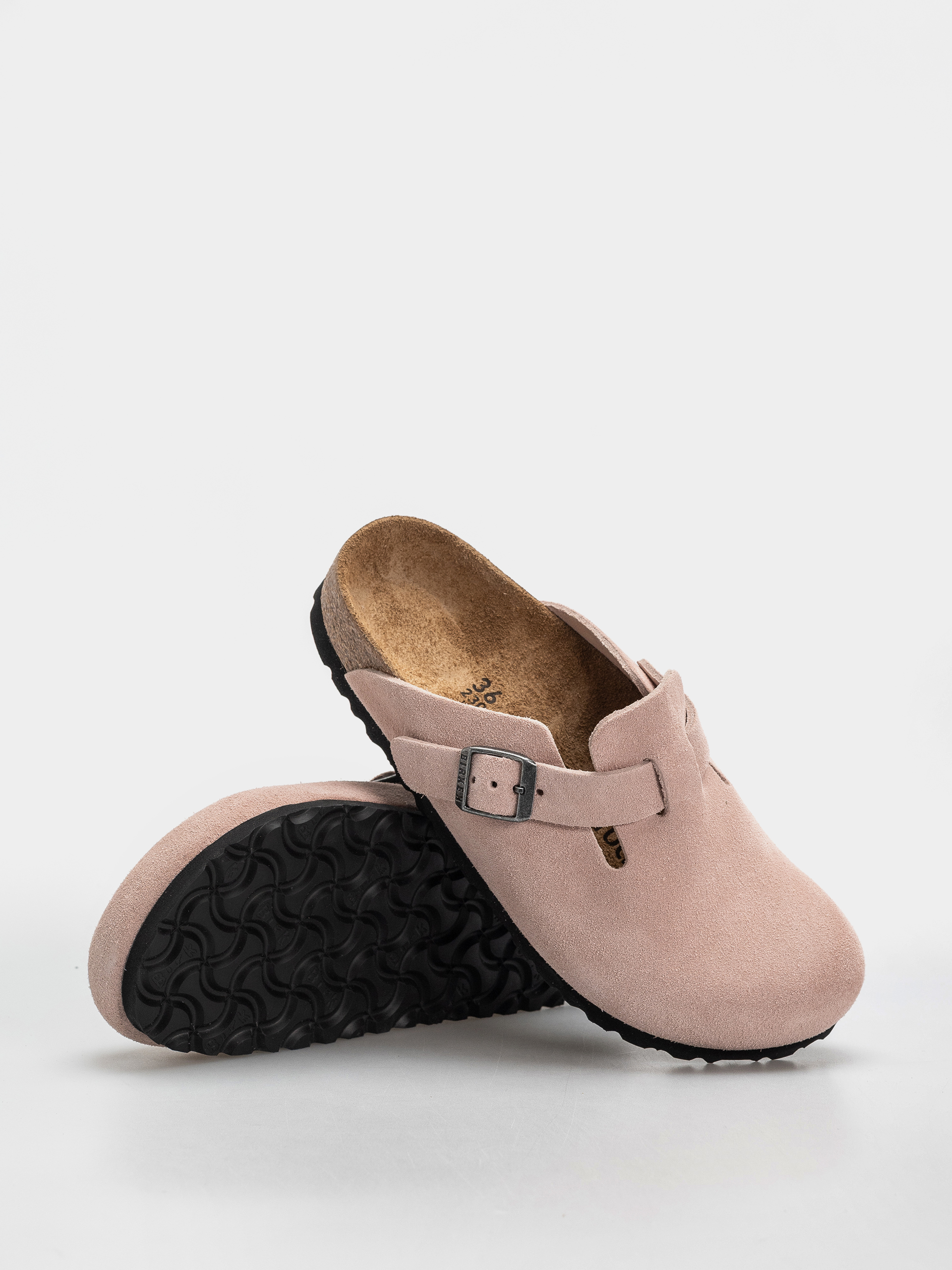 Birkenstock Boston Suede Leather Narrow Flip-flop papucsok (pink clay)