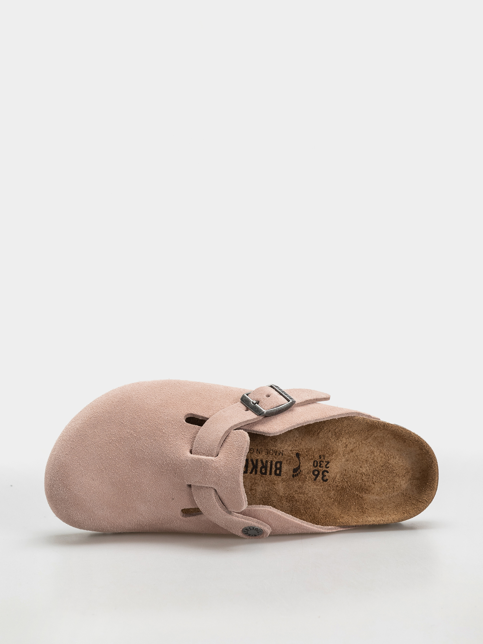 Birkenstock Boston Suede Leather Narrow Flip-flop papucsok (pink clay)