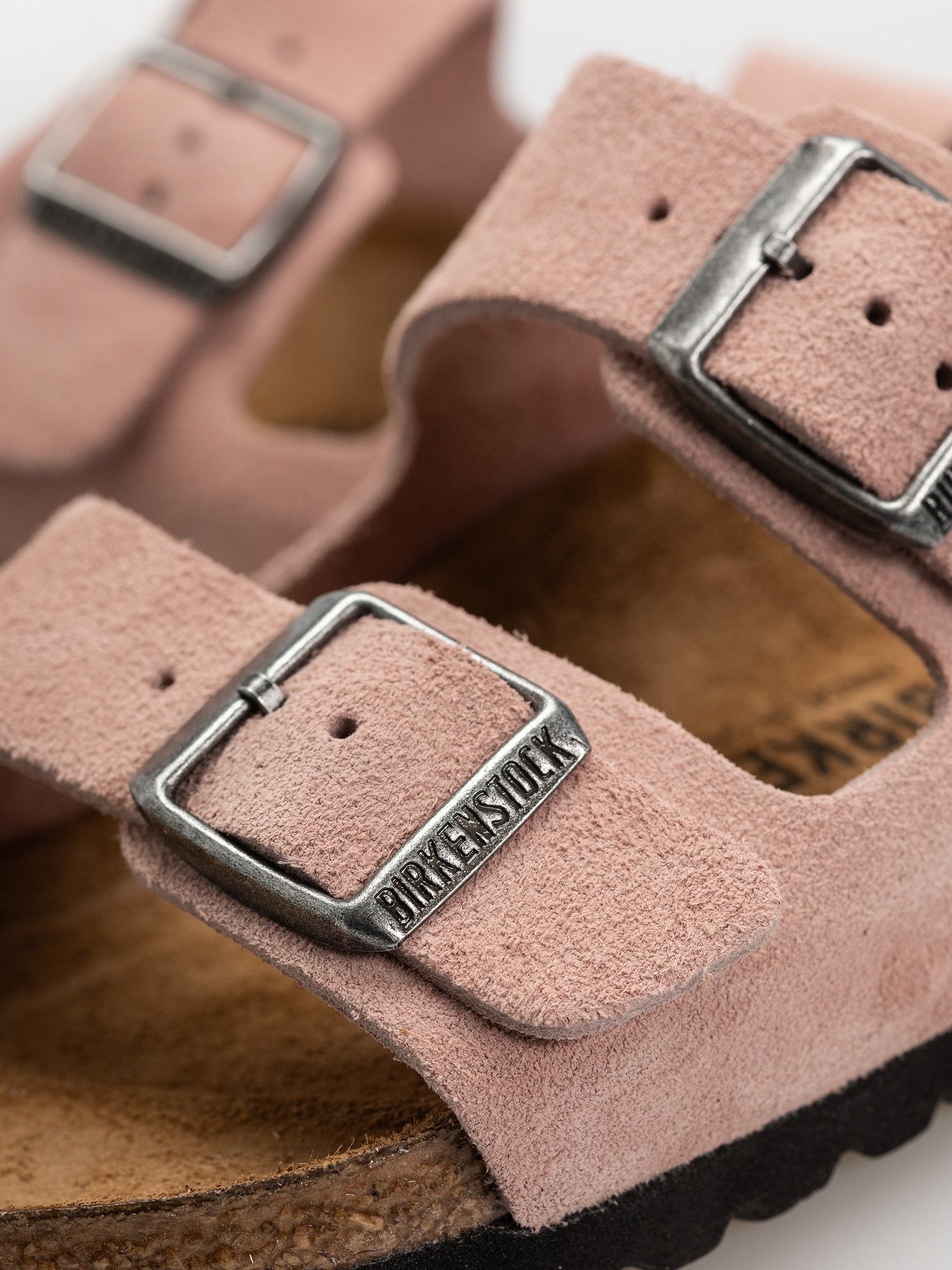 Birkenstock Arizona Suede Leather Narrow Flip-flop papucsok (pink clay)