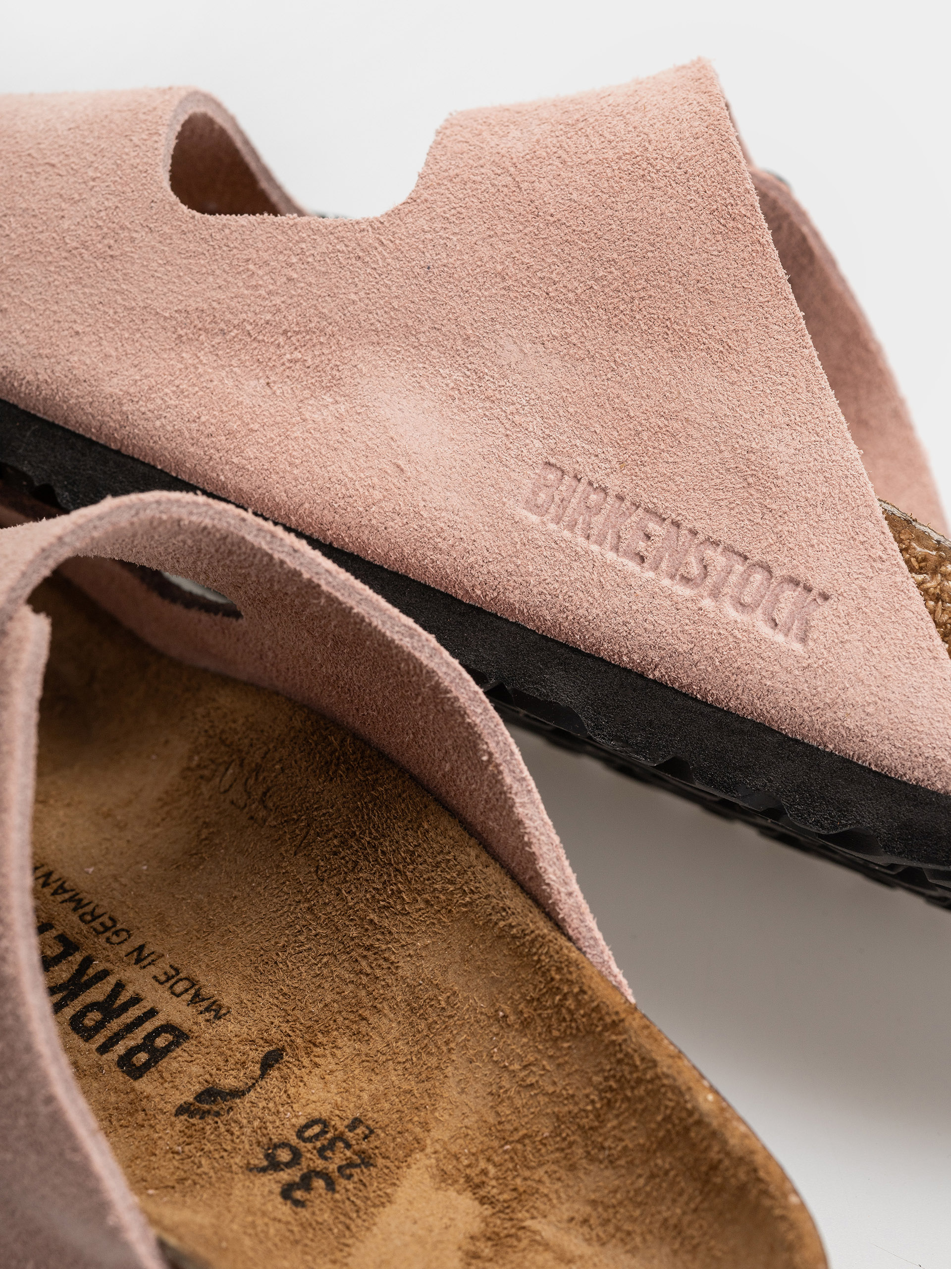 Birkenstock Arizona Suede Leather Narrow Flip-flop papucsok (pink clay)