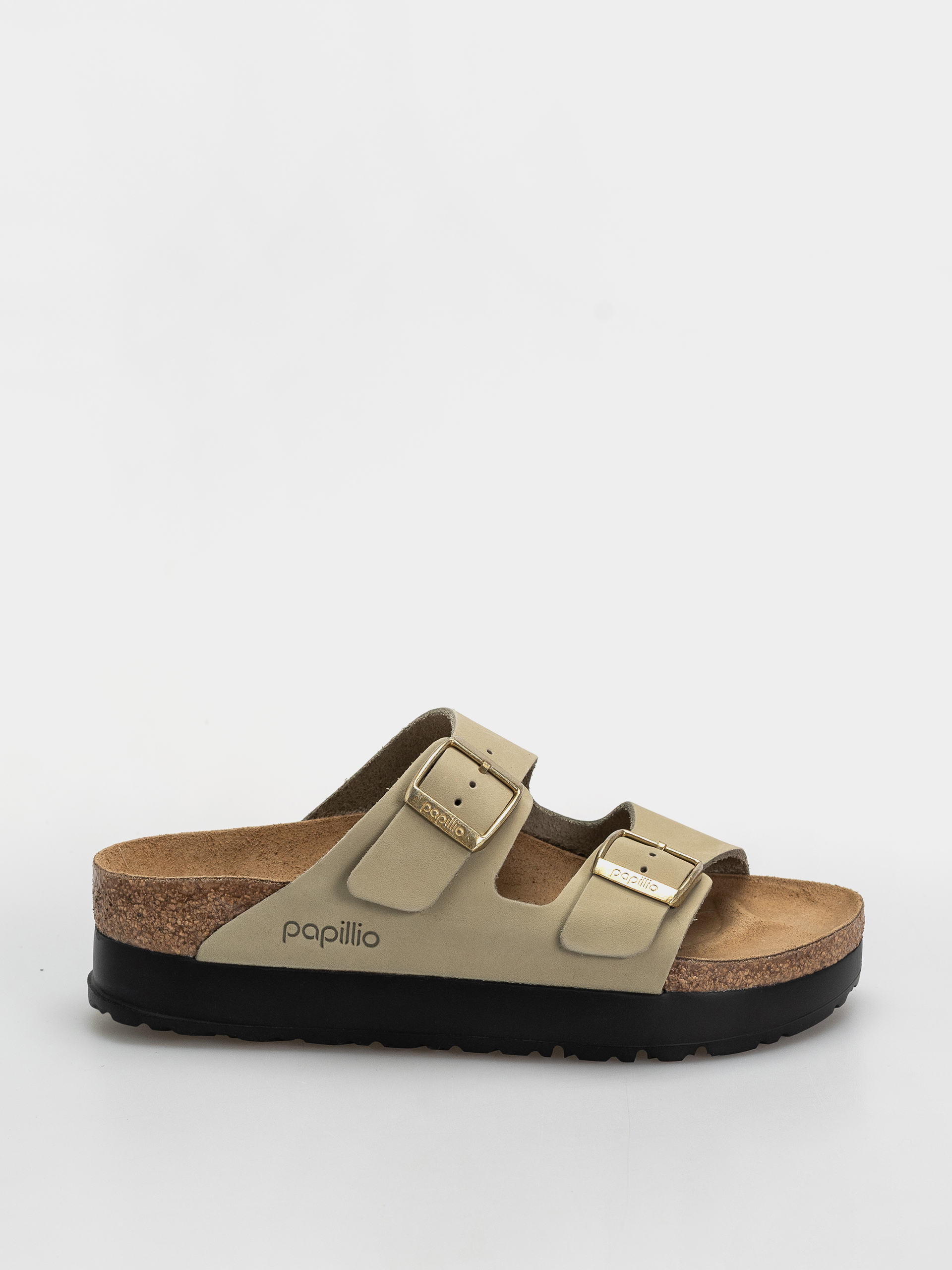 Birkenstock Arizona Flex Platform Nubuck Leather Narrow Wmn Flip-flop papucsok (eucalyptus)