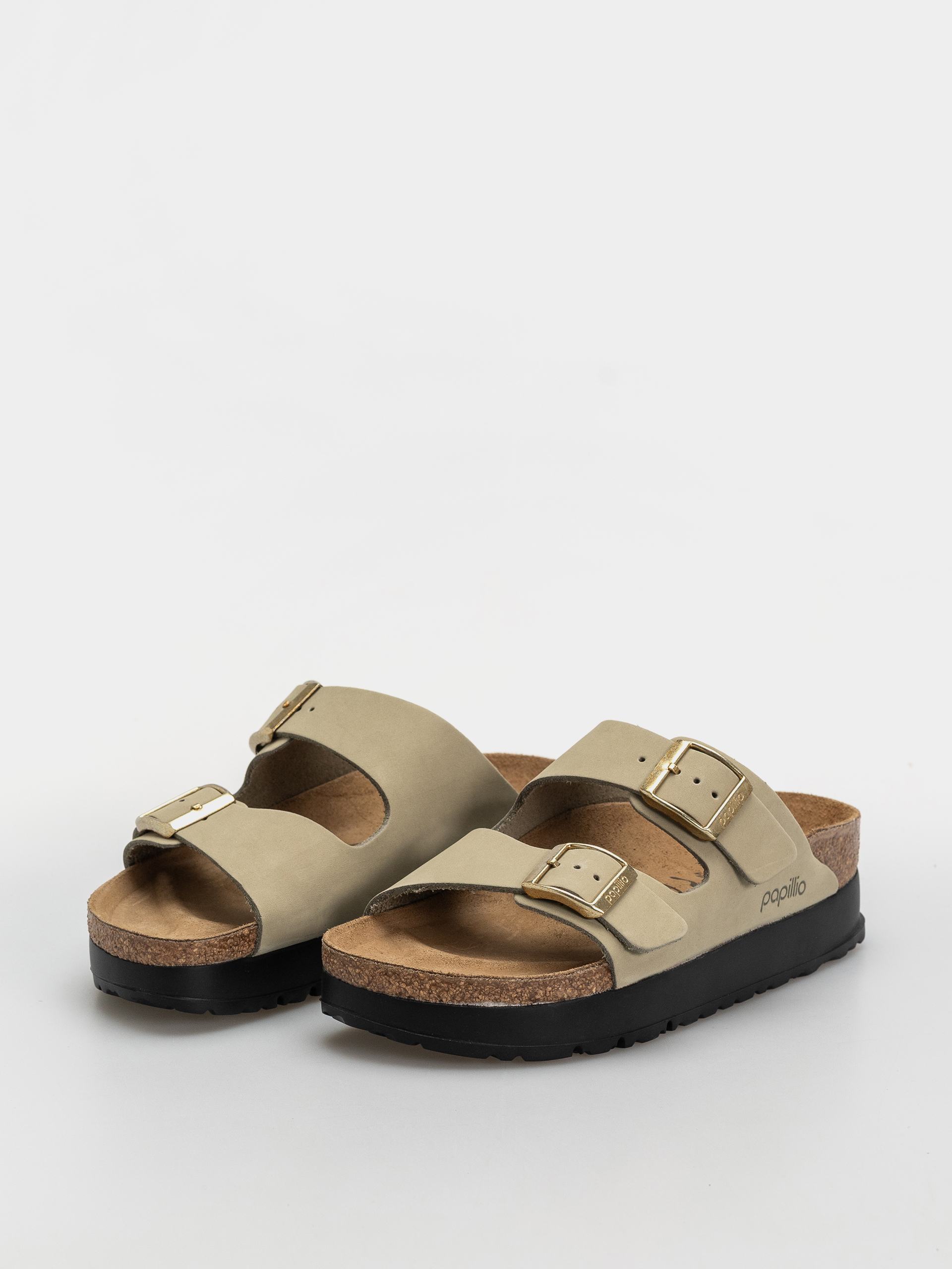 Birkenstock Arizona Flex Platform Nubuck Leather Narrow Wmn Flip-flop papucsok (eucalyptus)