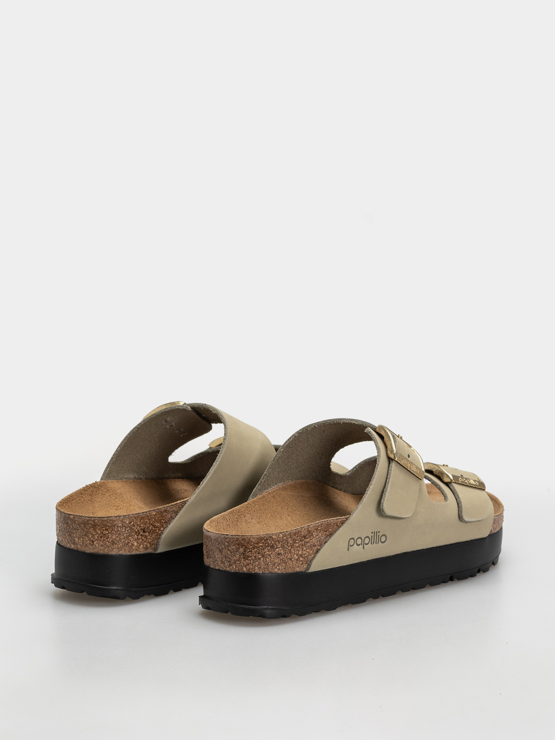 Birkenstock Arizona Flex Platform Nubuck Leather Narrow Wmn Flip-flop papucsok (eucalyptus)