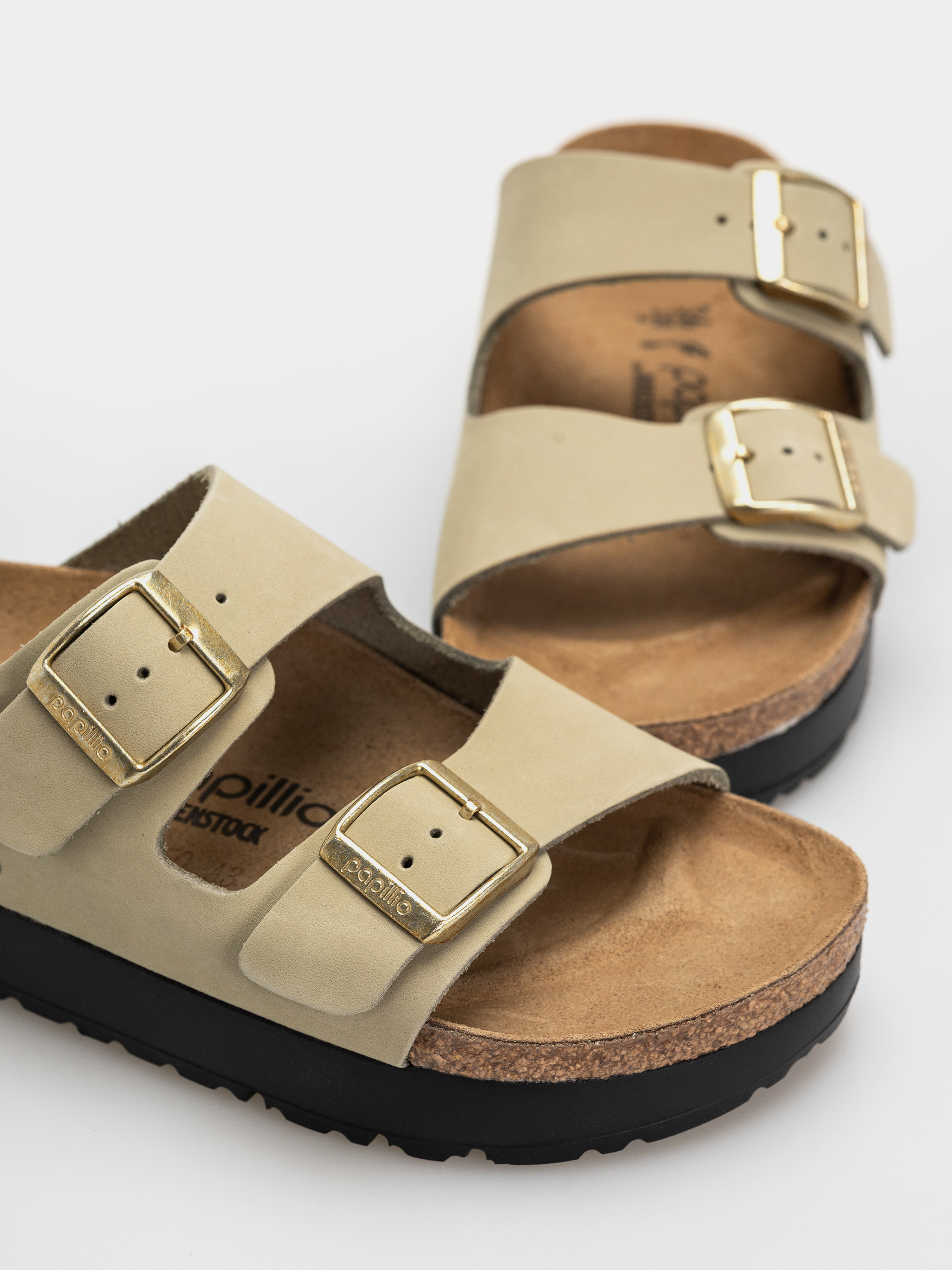 Birkenstock Arizona Flex Platform Nubuck Leather Narrow Wmn Flip-flop papucsok (eucalyptus)
