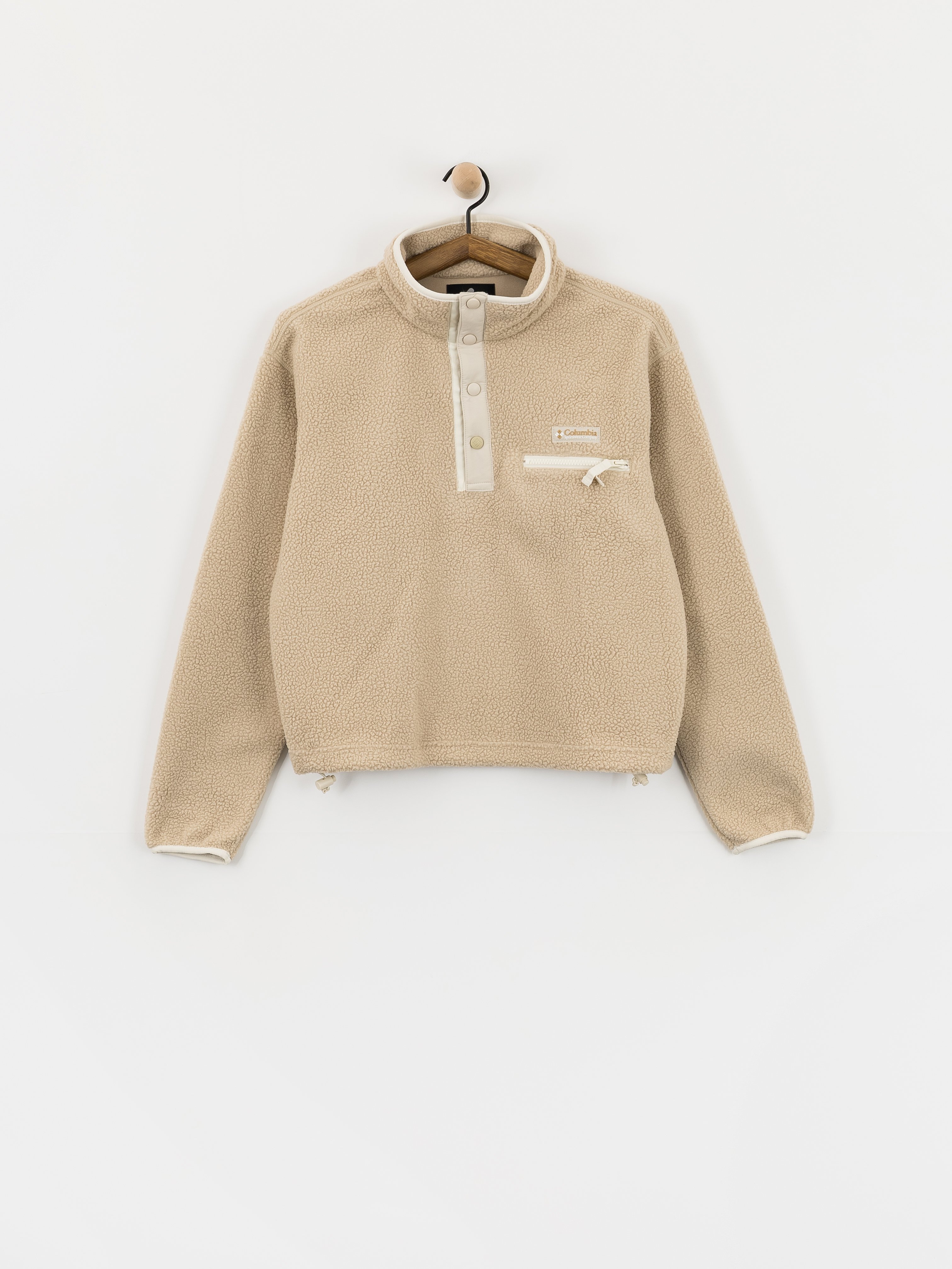 Columbia Helvetia II Cropped Half Snap Wmn Polár pulóver (ancient fossil/dark stone/chalk)