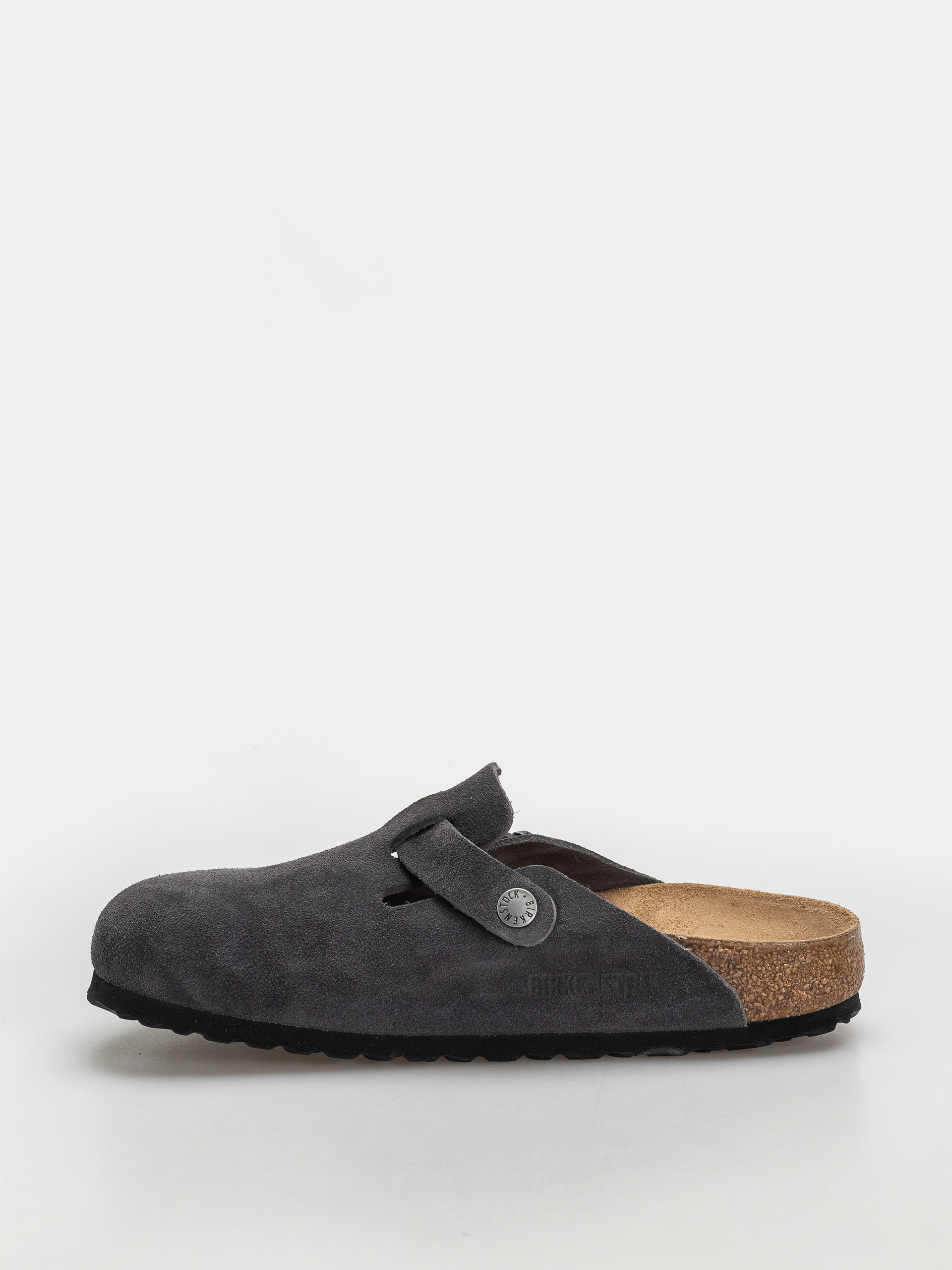 Birkenstock Boston Suede Leather Narrow Flip-flop papucsok (charcoal)