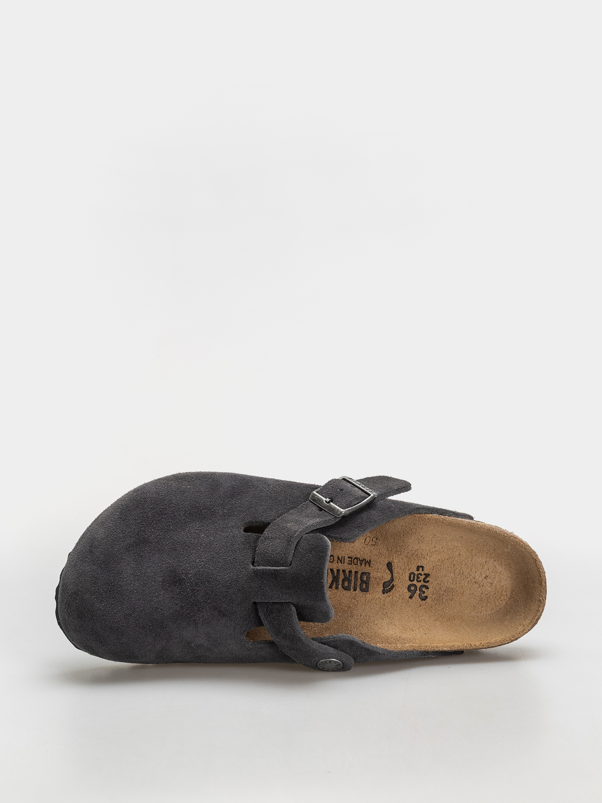 Birkenstock Boston Suede Leather Narrow Flip-flop papucsok (charcoal)