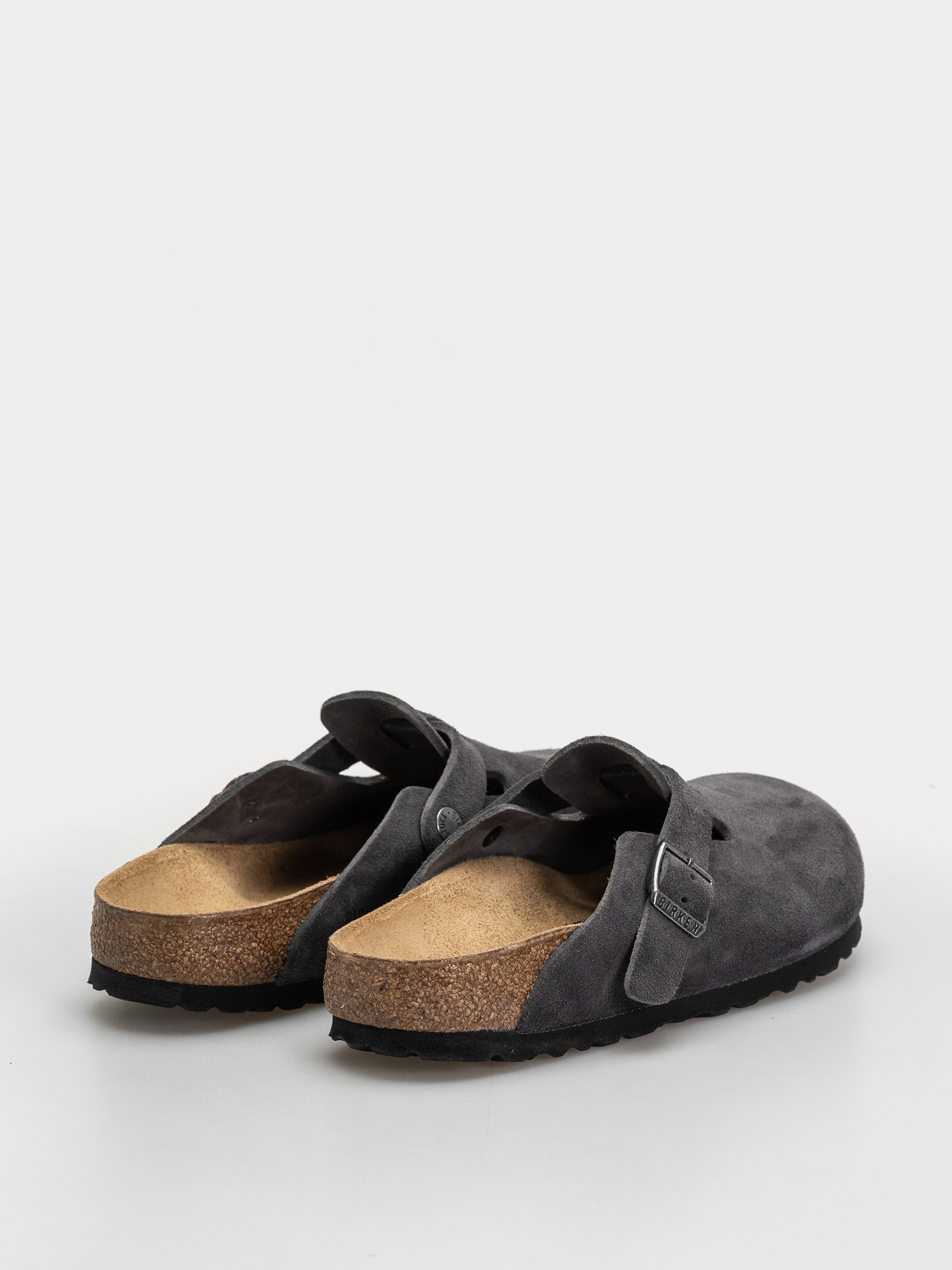 Birkenstock Boston Suede Leather Narrow Flip-flop papucsok (charcoal)