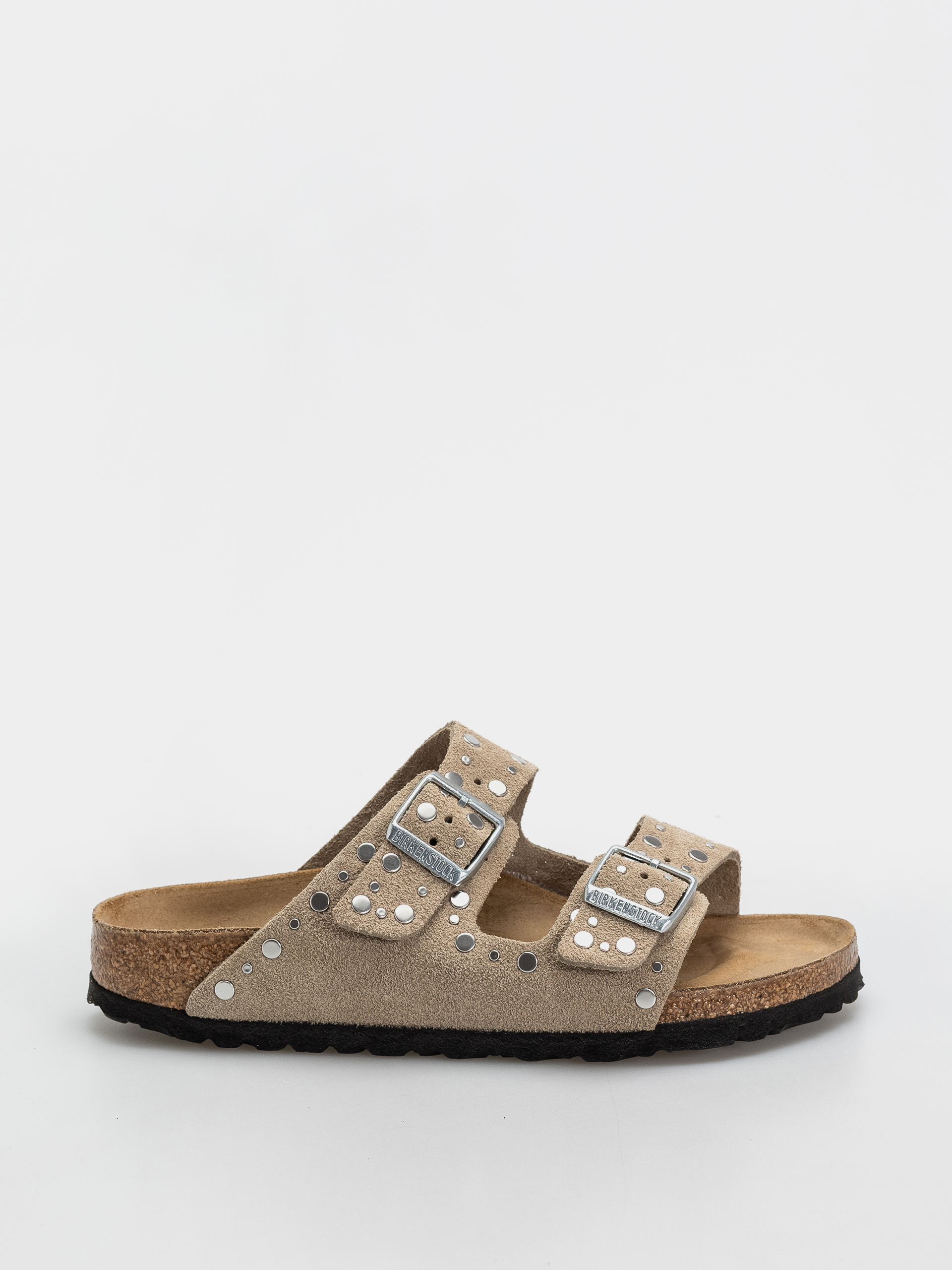 Birkenstock Arizona Rivets Suede Leather Narrow Wmn Flip-flop papucsok (taupe)
