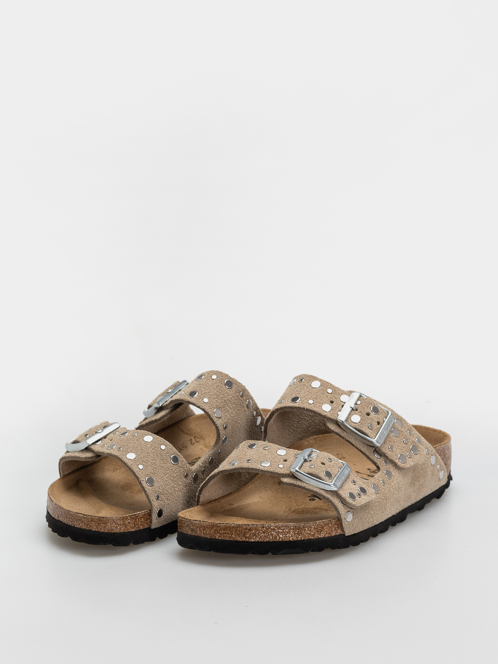 Birkenstock Arizona Rivets Suede Leather Narrow Wmn Flip-flop papucsok (taupe)
