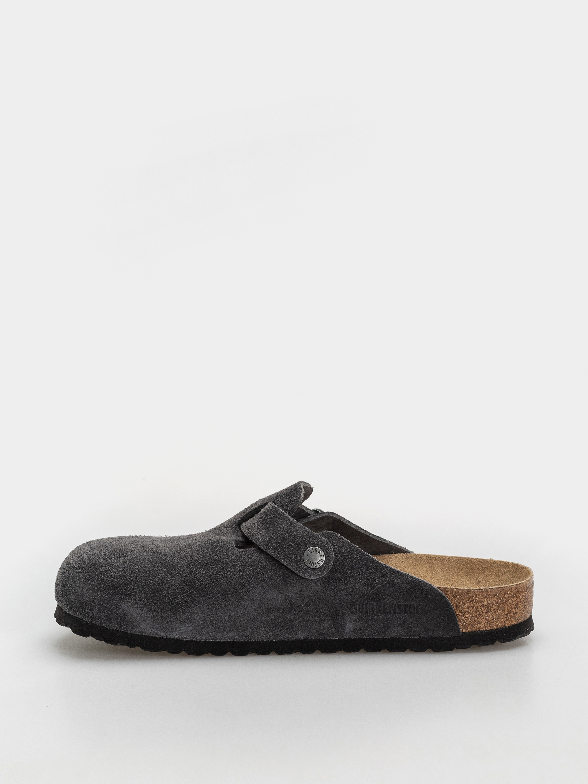 Birkenstock Boston Suede Leather Regular Flip-flop papucsok (charcoal)