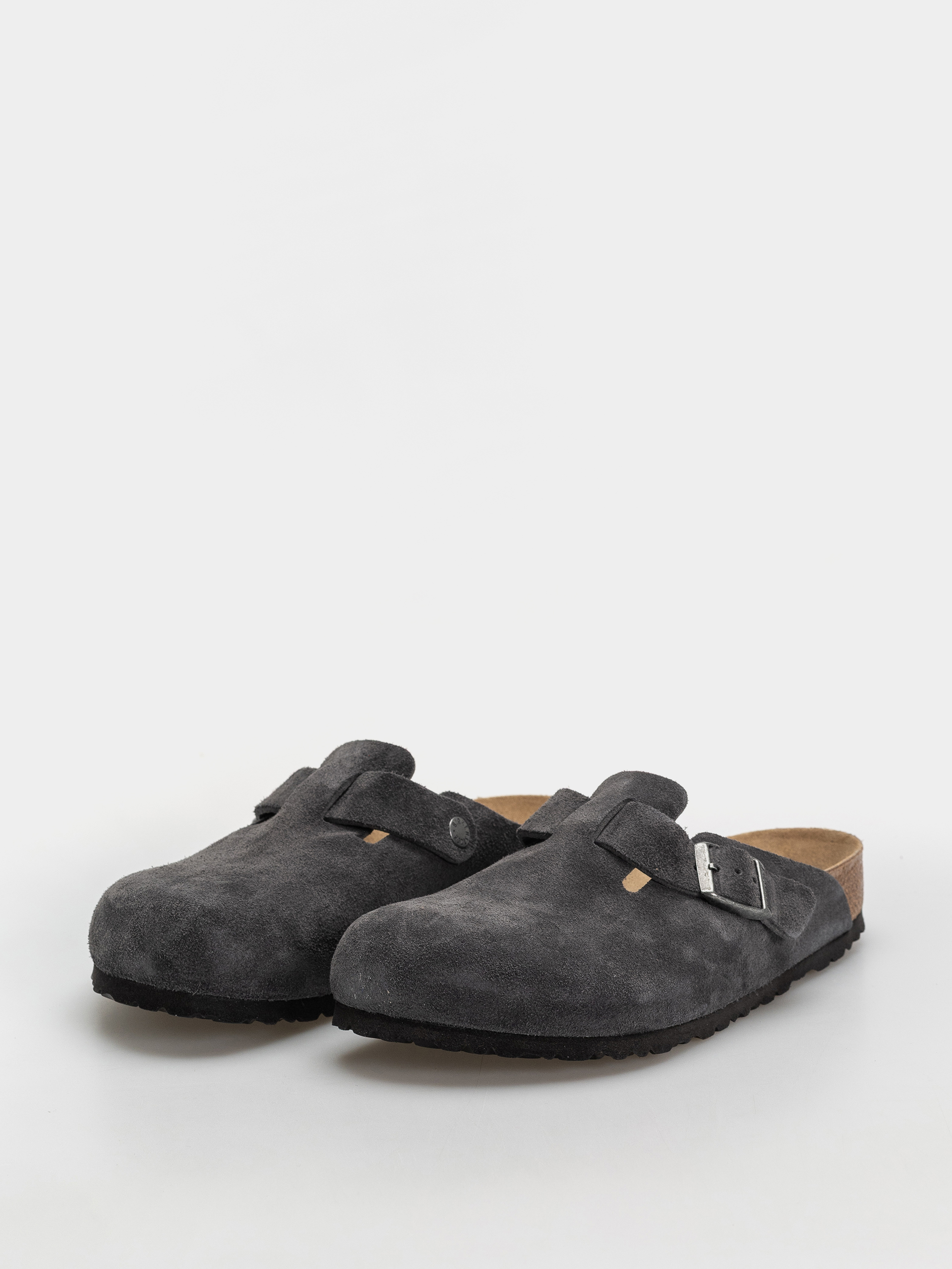 Birkenstock Boston Suede Leather Regular Flip-flop papucsok (charcoal)