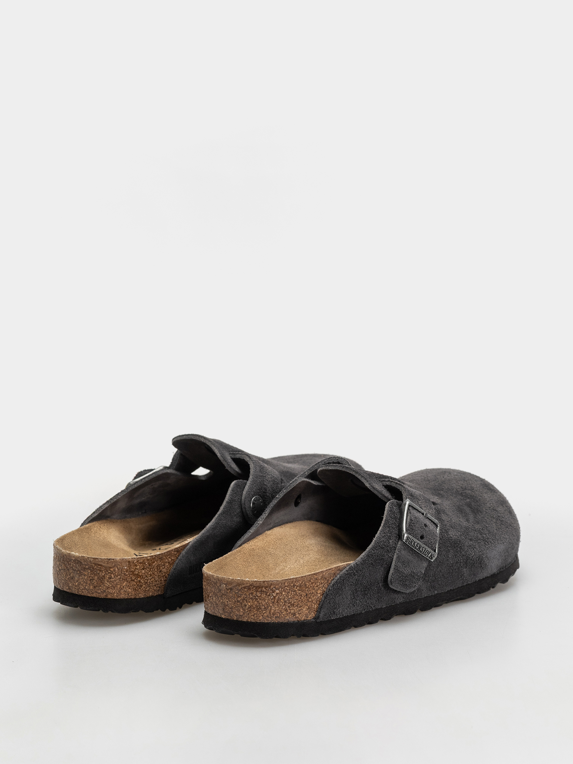 Birkenstock Boston Suede Leather Regular Flip-flop papucsok (charcoal)