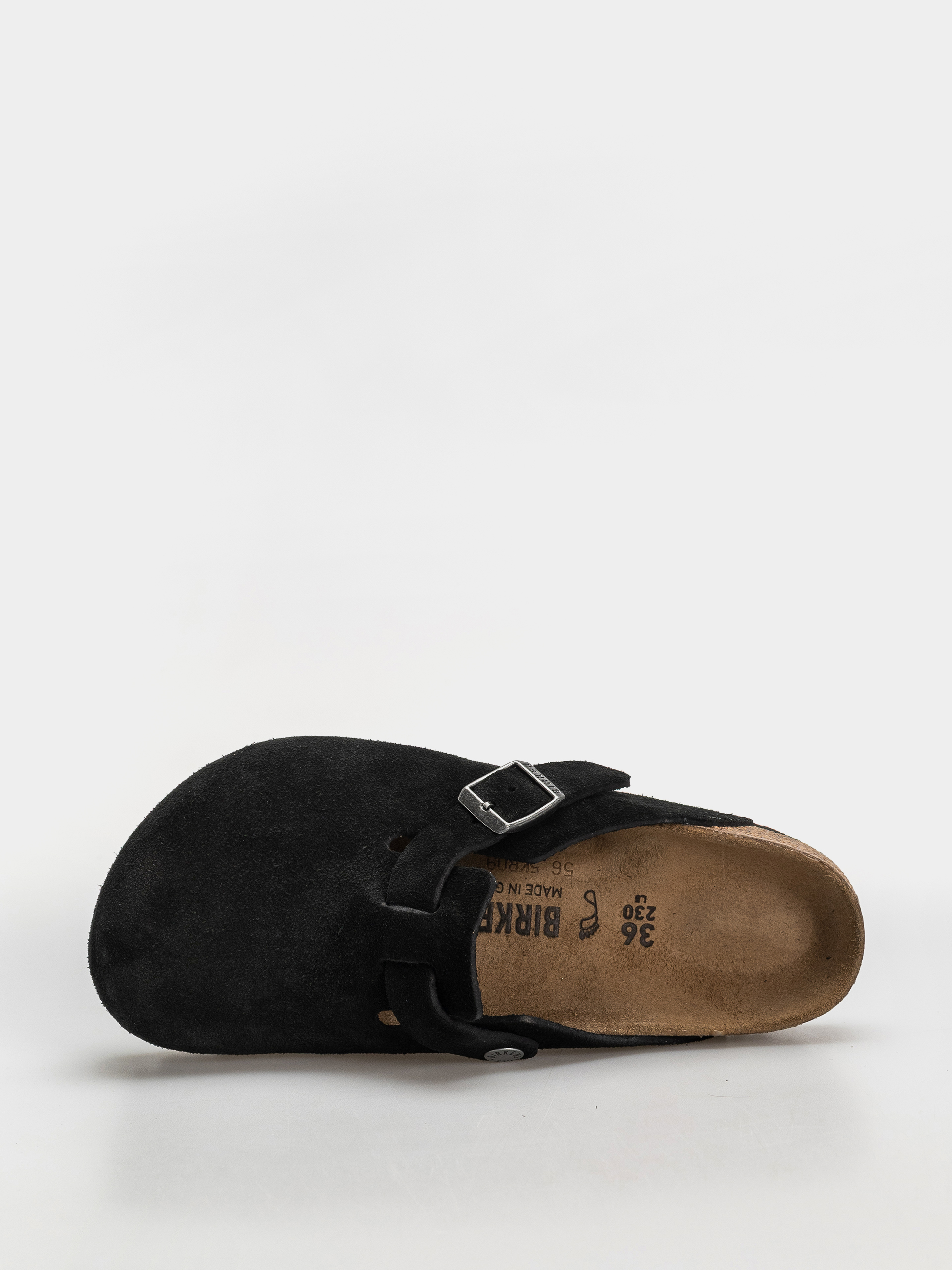 Birkenstock Boston Suede Leather Regular Flip-flop papucsok (black)