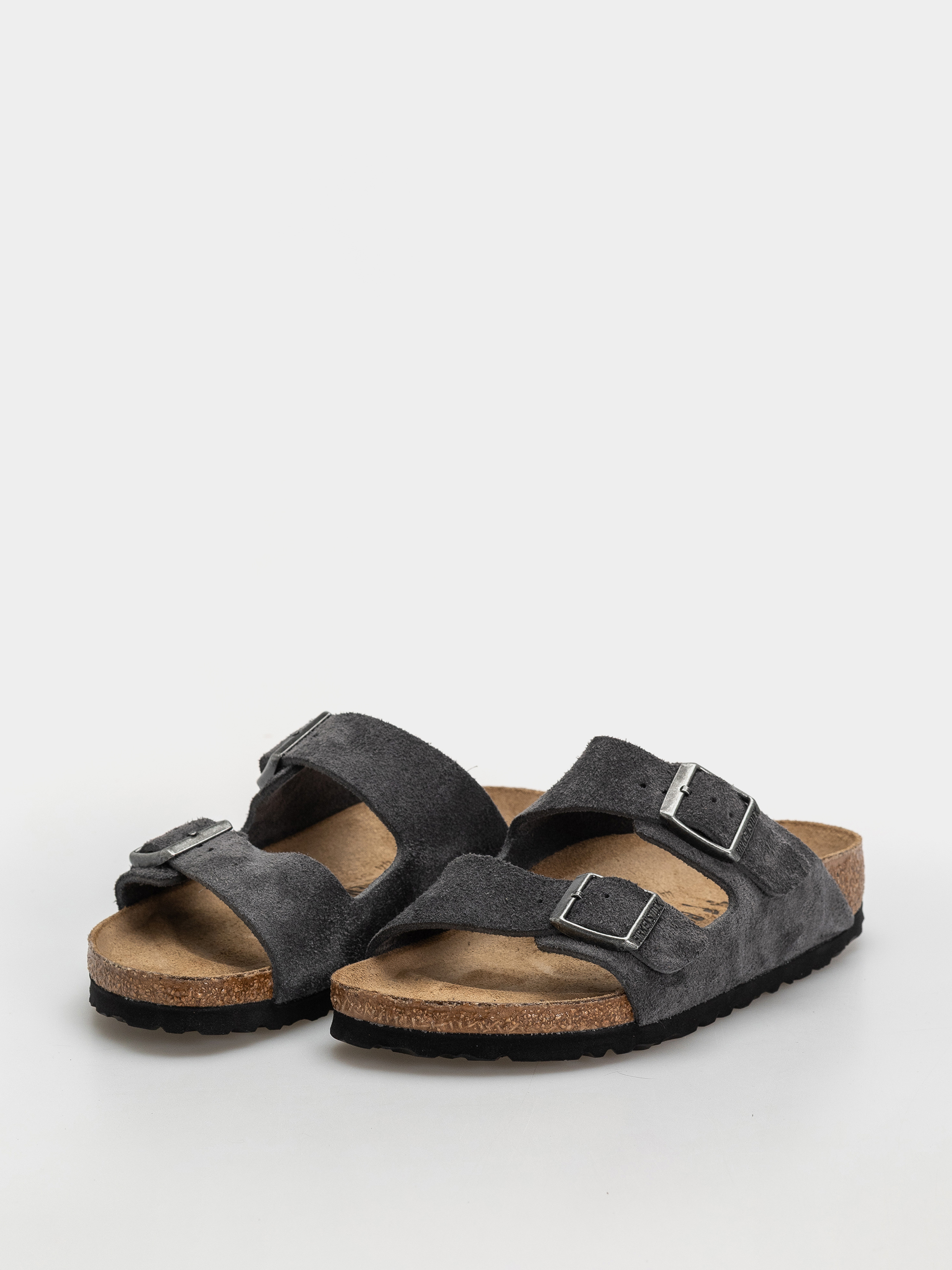 Birkenstock Arizona Suede Leather Narrow Flip-flop papucsok (charcoal)