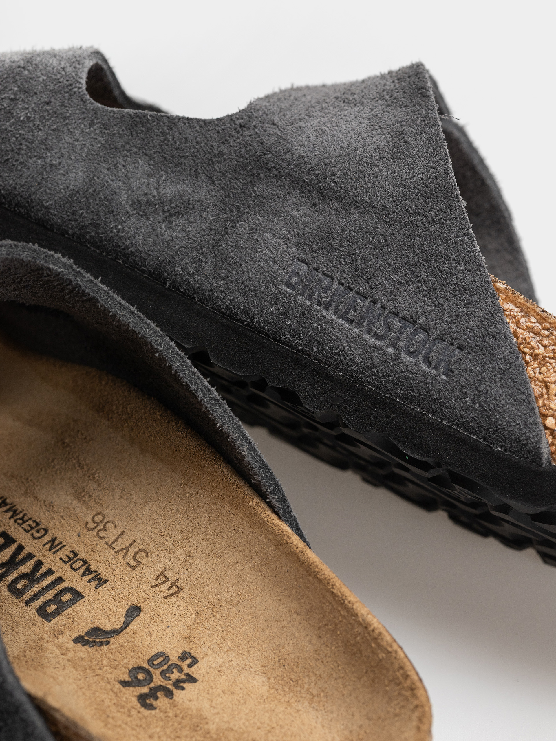 Birkenstock Arizona Suede Leather Narrow Flip-flop papucsok (charcoal)