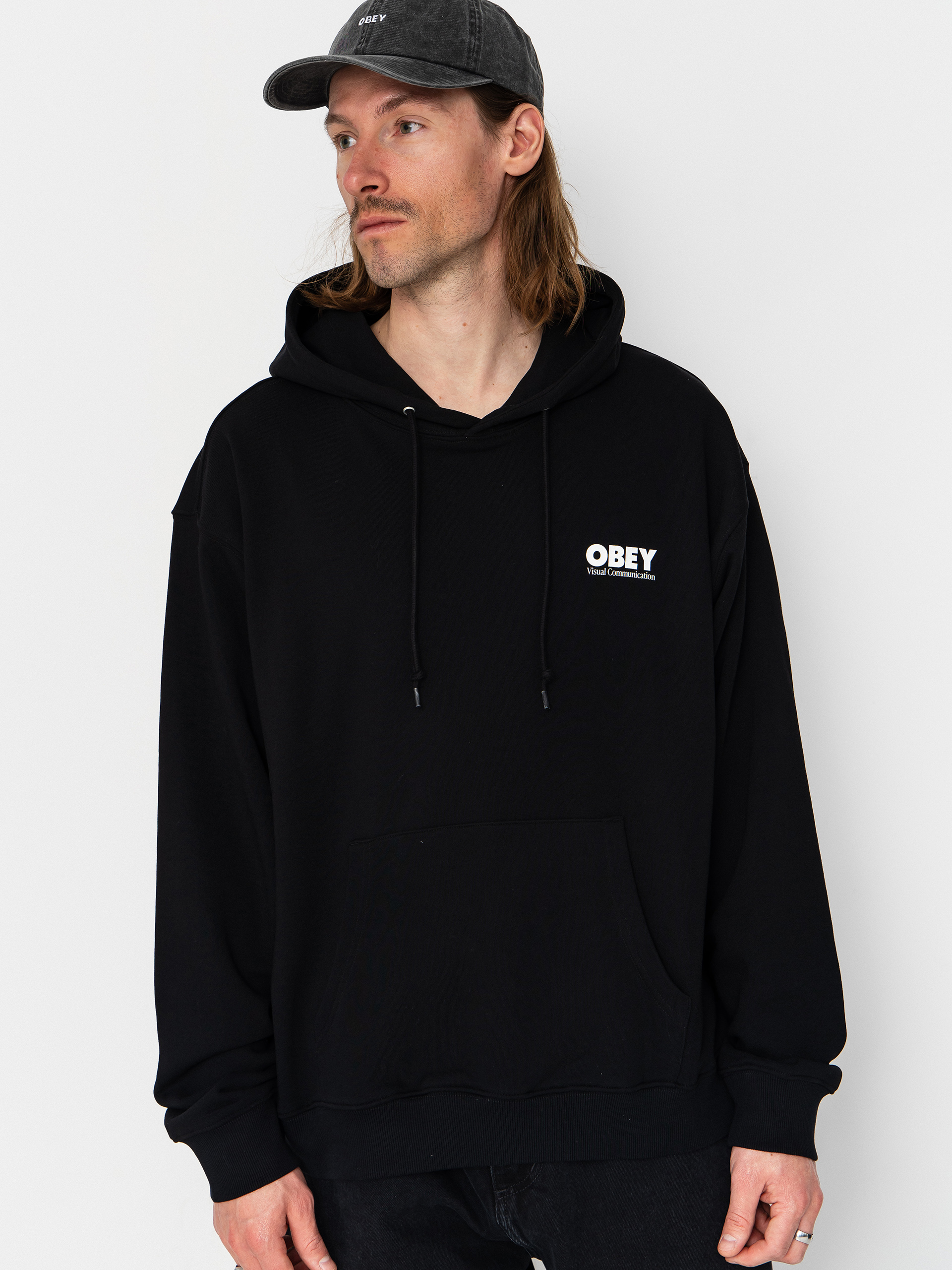 OBEY Global Systems HD Kapucnis pulóver (black)