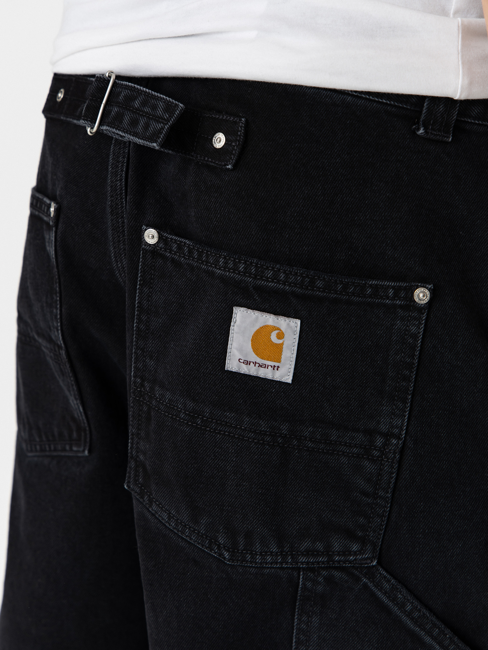 Carhartt WIP Belmont Kisnadrág (black stone washed)