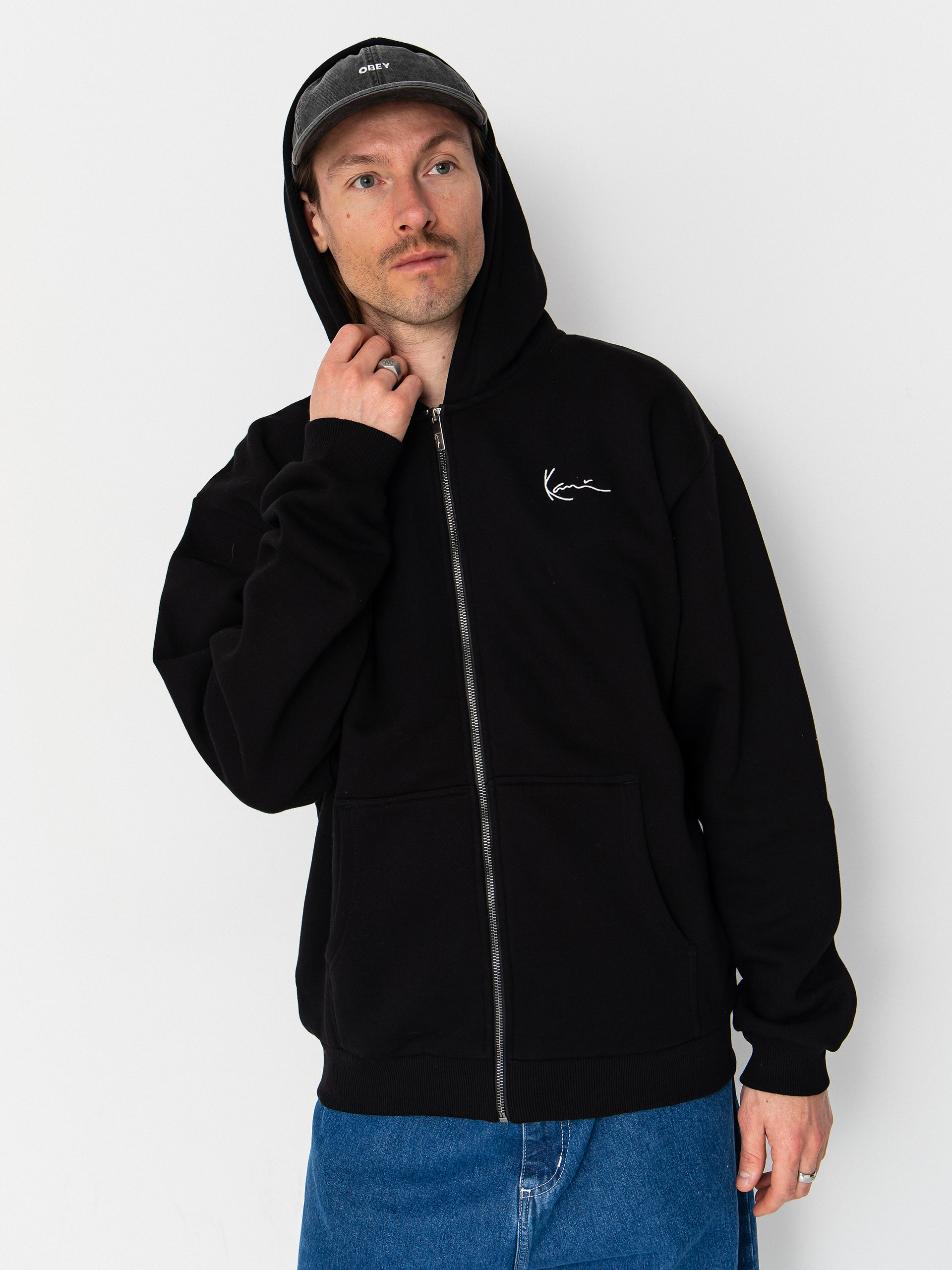 Karl Kani Chest Signature Essential ZHD Kapucnis pulóver (dark grey)