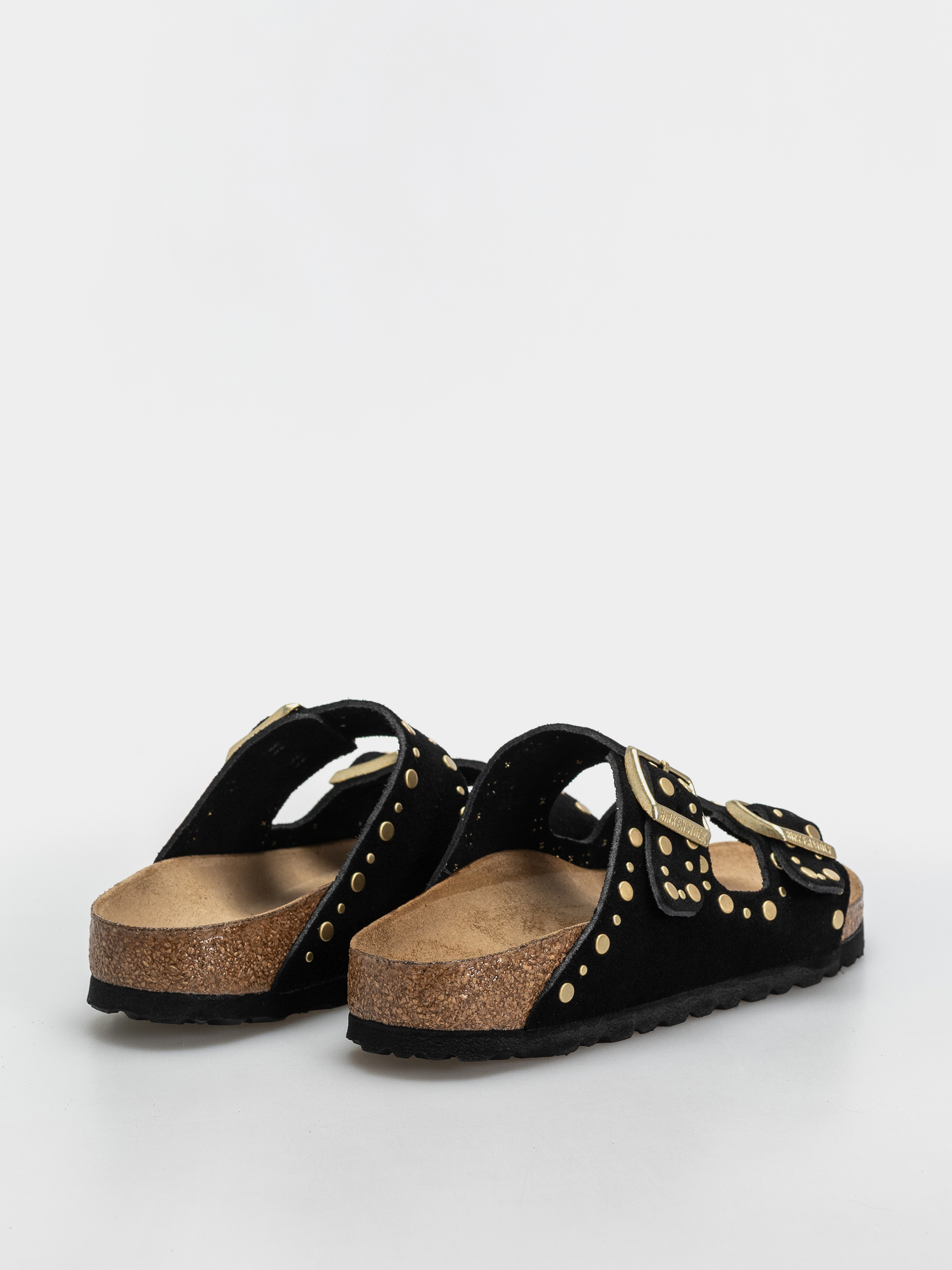 Birkenstock Arizona Rivets Suede Leather Narrow Wmn Flip-flop papucsok (black)