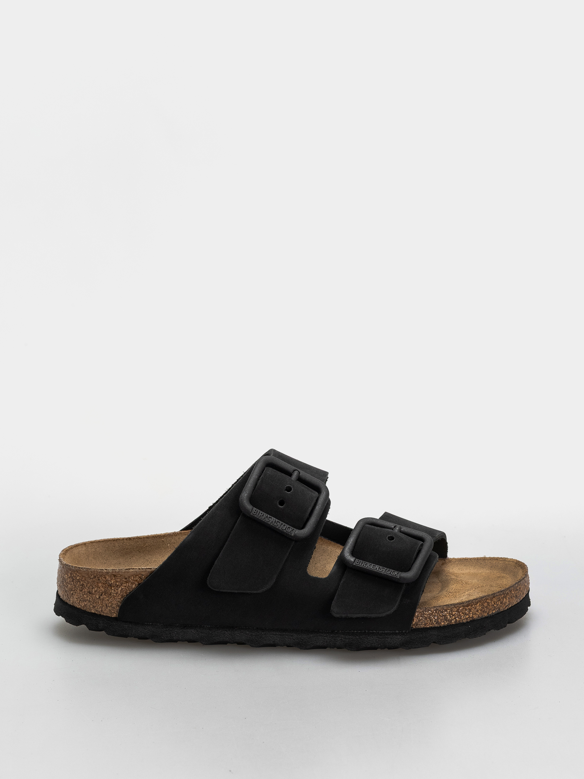 Birkenstock Arizona Wire Buckle Nubuck Leather Narrow Flip-flop papucsok (black)