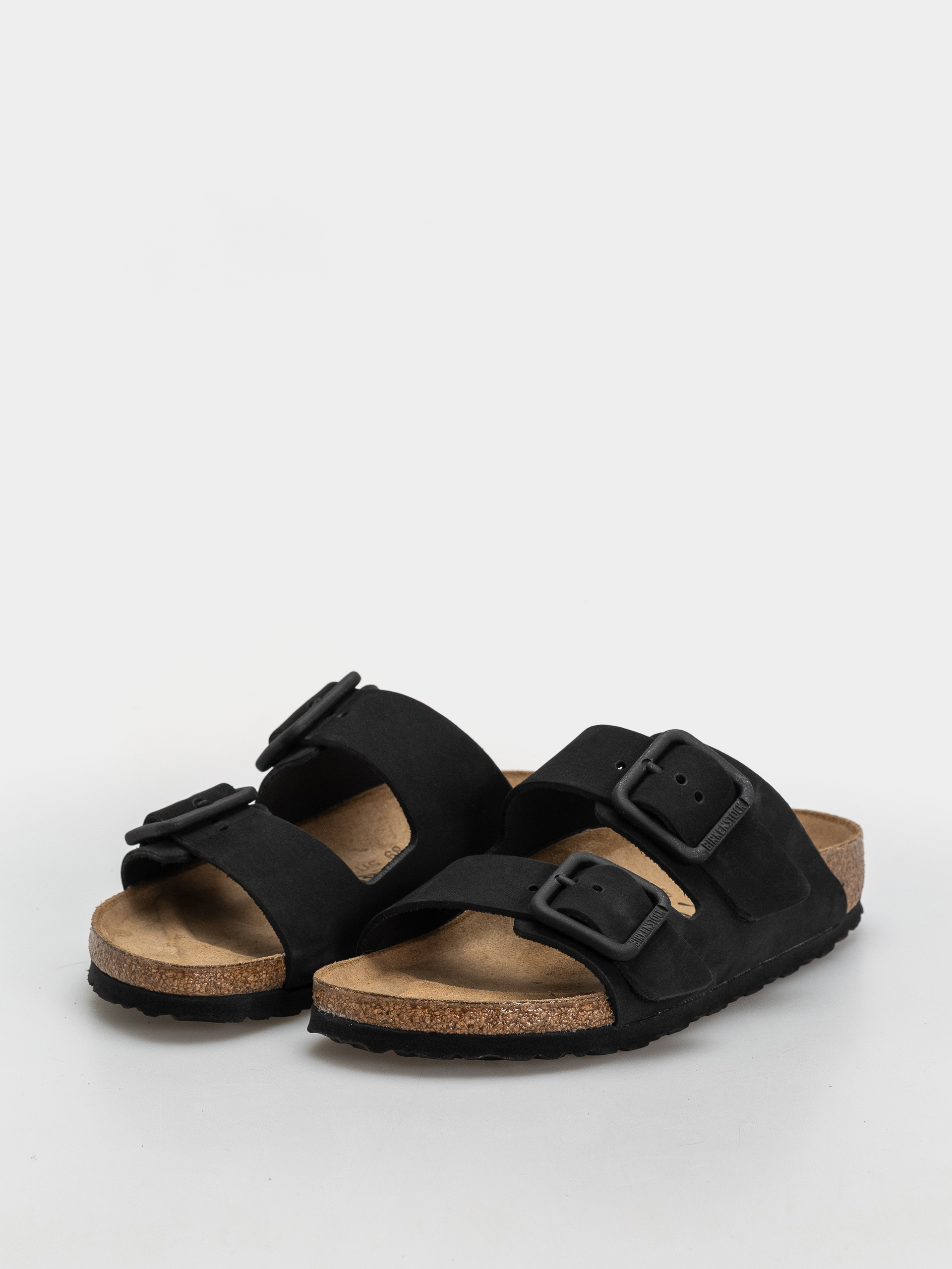 Birkenstock Arizona Wire Buckle Nubuck Leather Narrow Flip-flop papucsok (black)