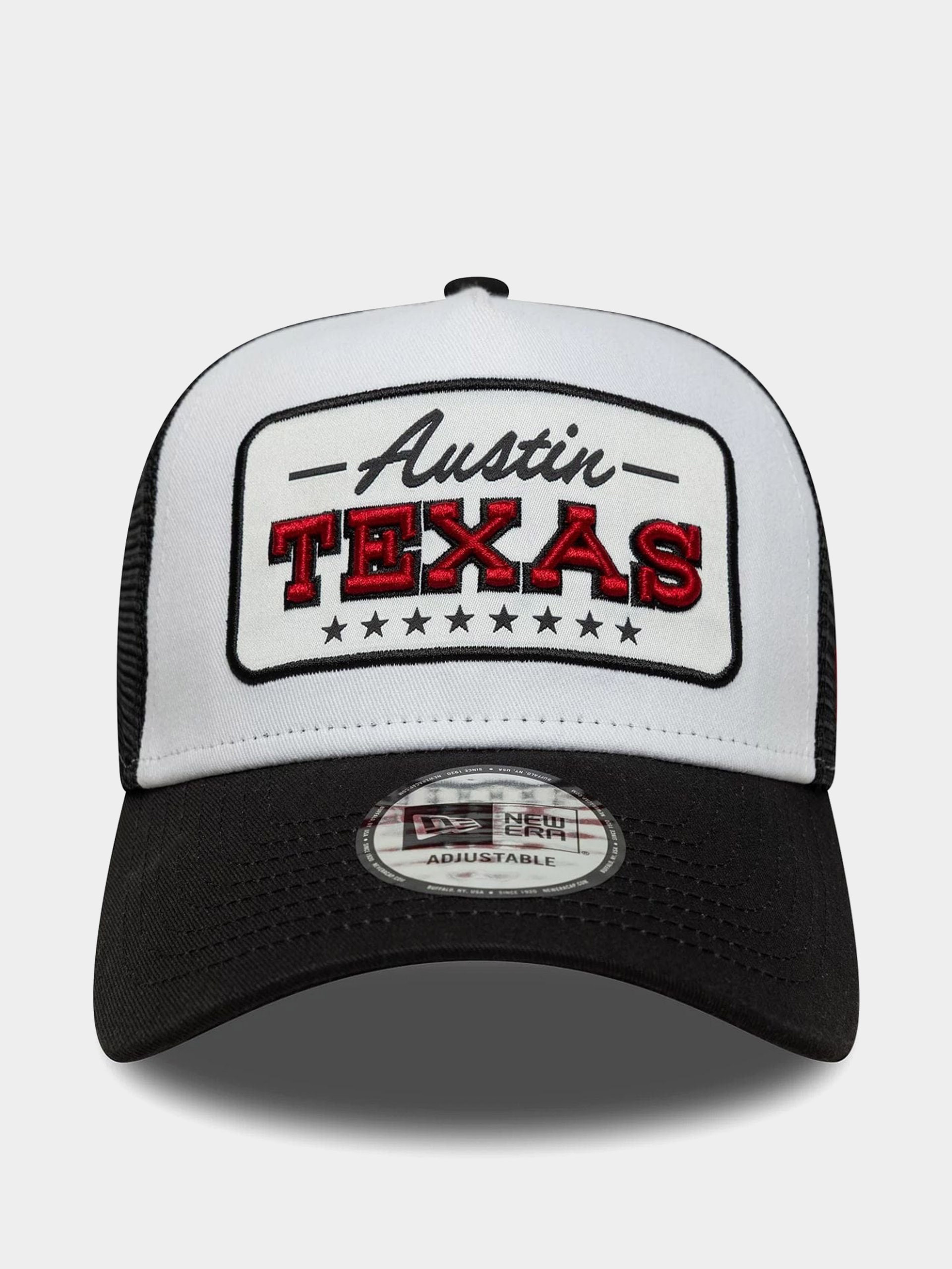 Baseball sapka New Era Location Patch Trucker (black/white)