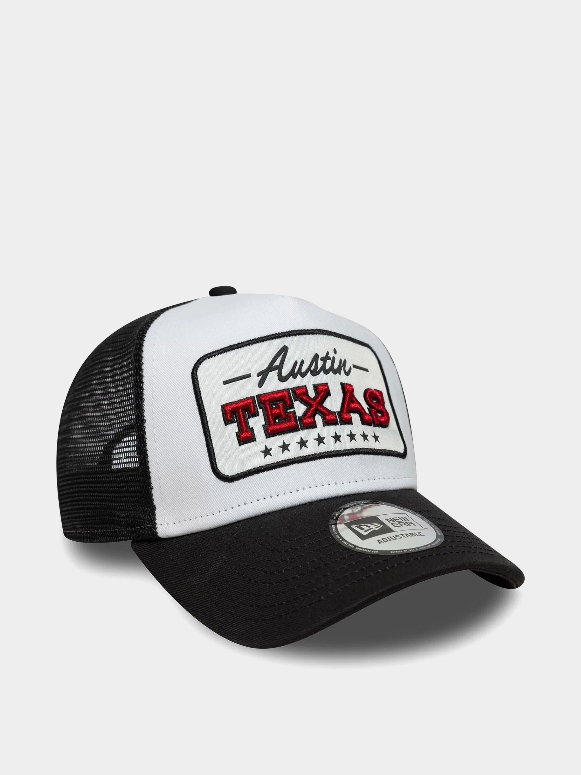 Baseball sapka New Era Location Patch Trucker (black/white)