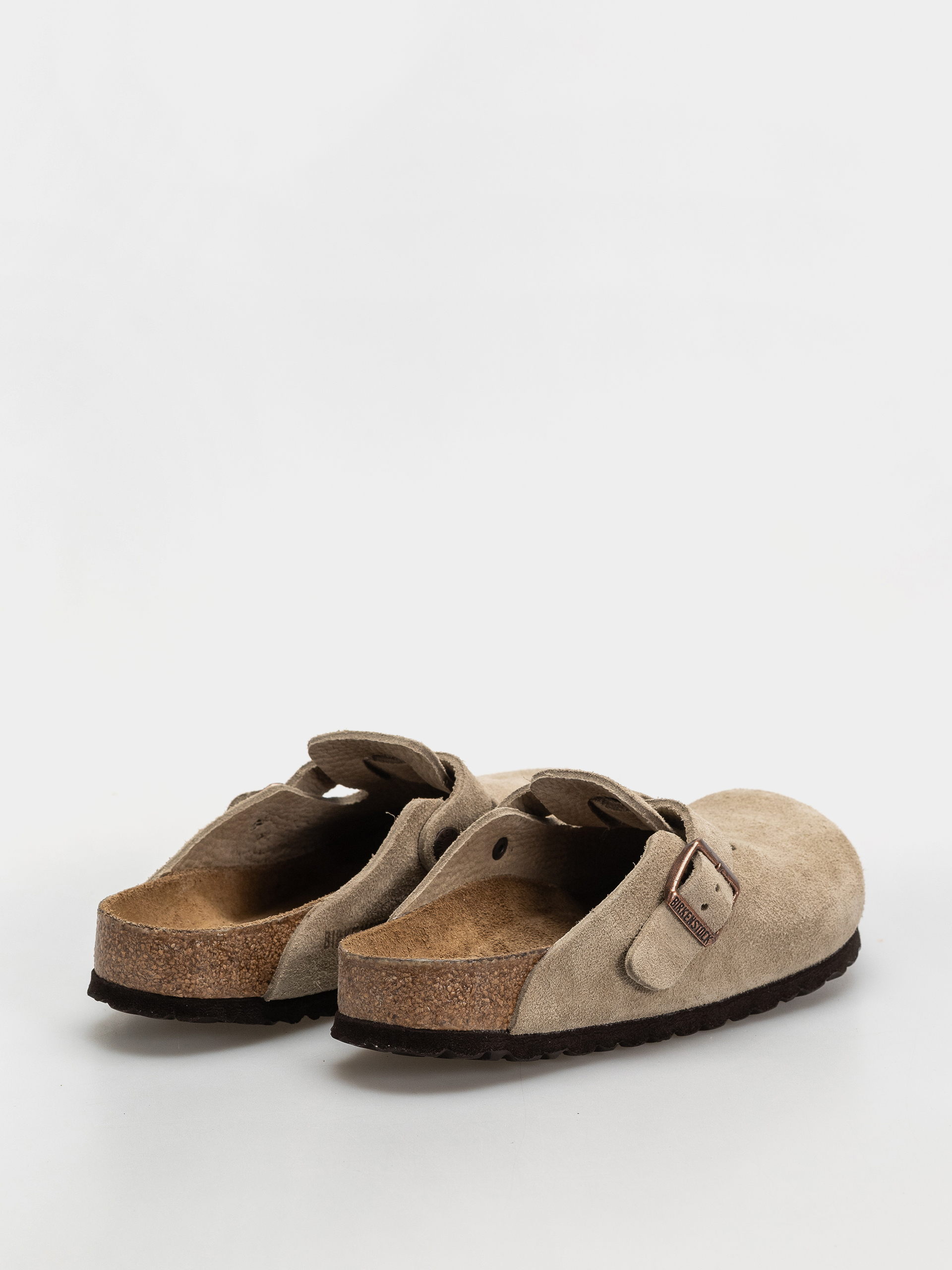 Flip-flop papucsok Birkenstock Boston Soft Footbed Suede Leather Regular (taupe)