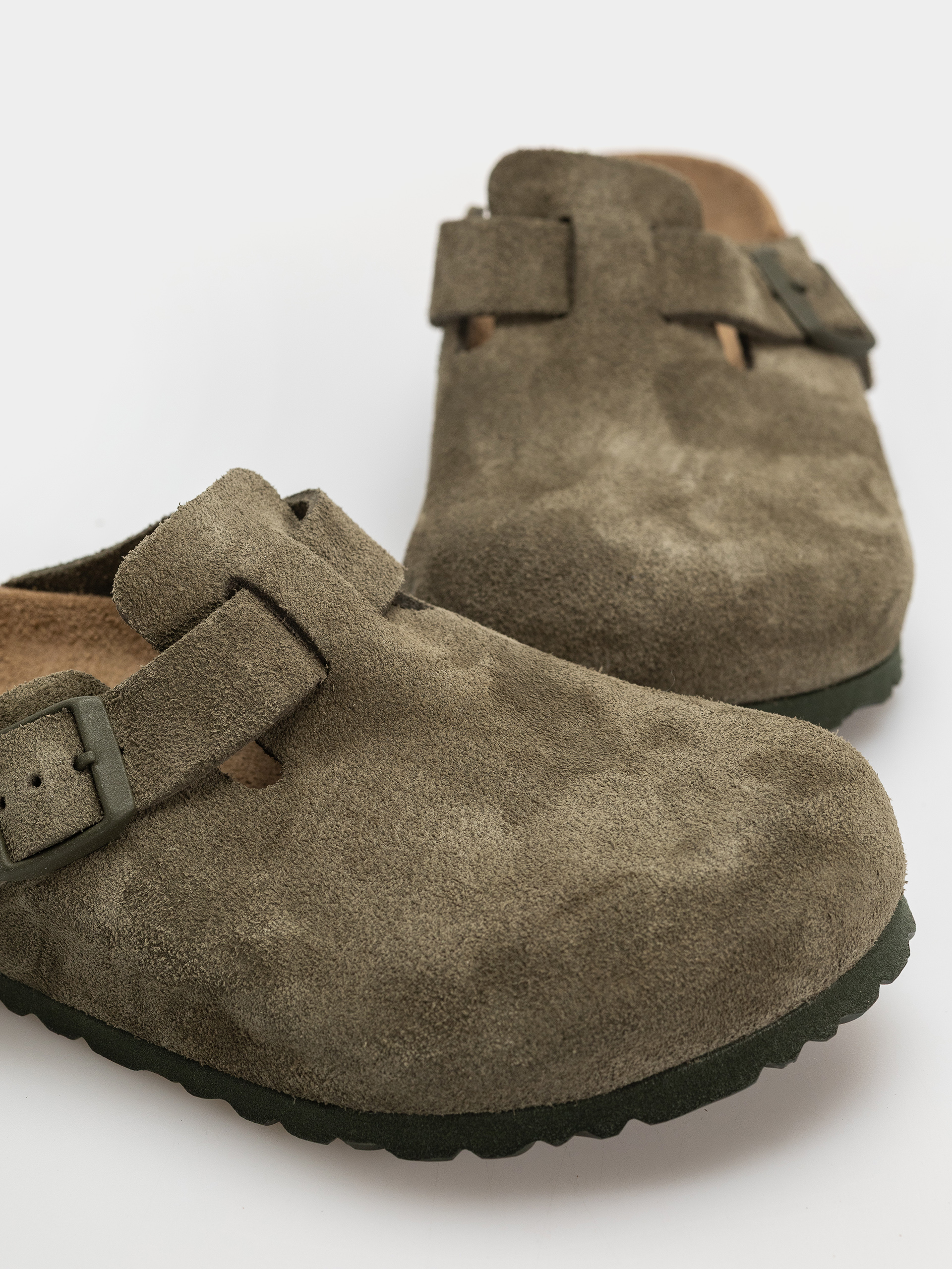Flip-flop papucsok Birkenstock Boston Suede Leather Regular (thyme)