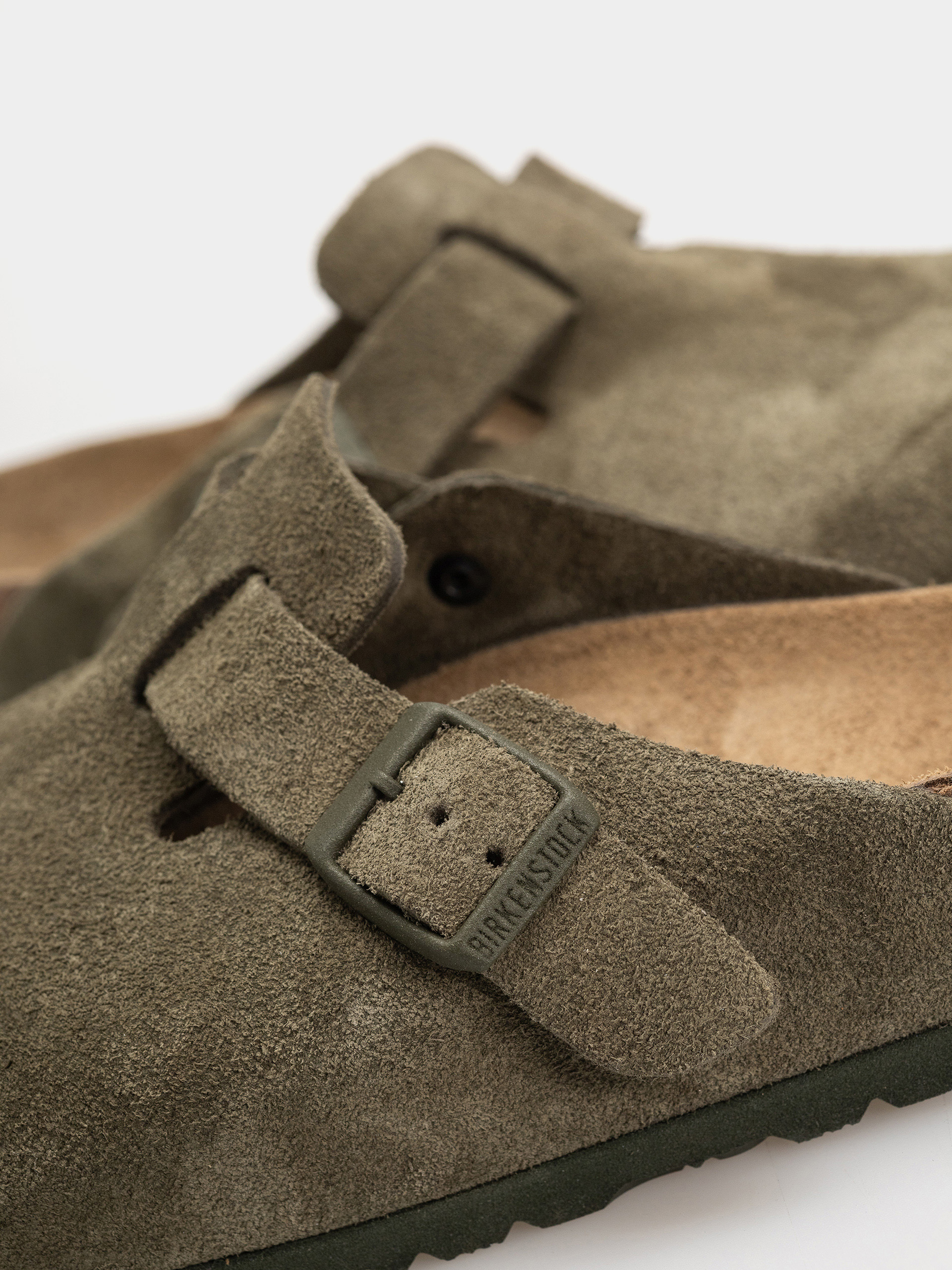 Flip-flop papucsok Birkenstock Boston Suede Leather Regular (thyme)