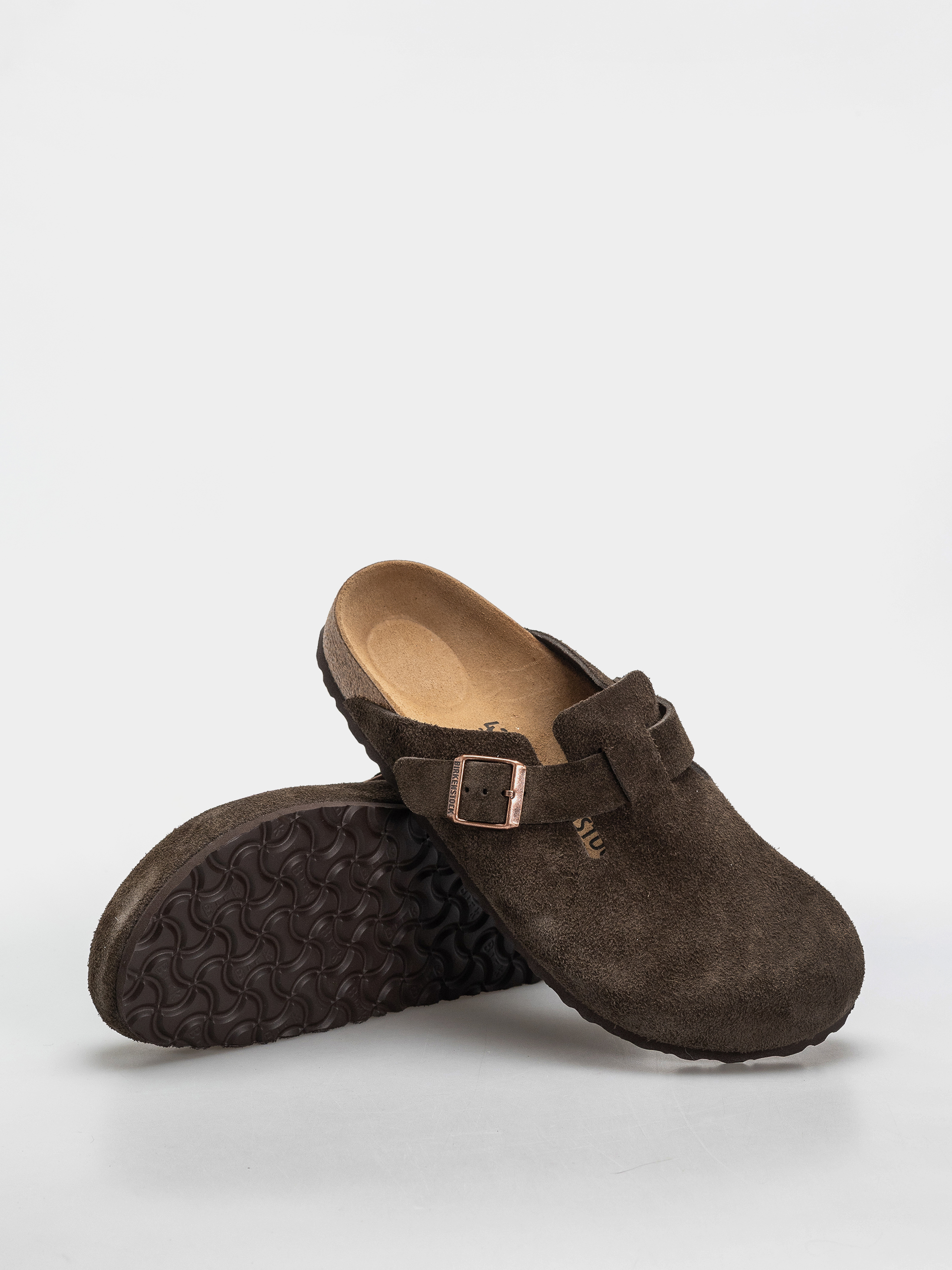 Flip-flop papucsok Birkenstock Boston Suede Leather Narrow (mocca)