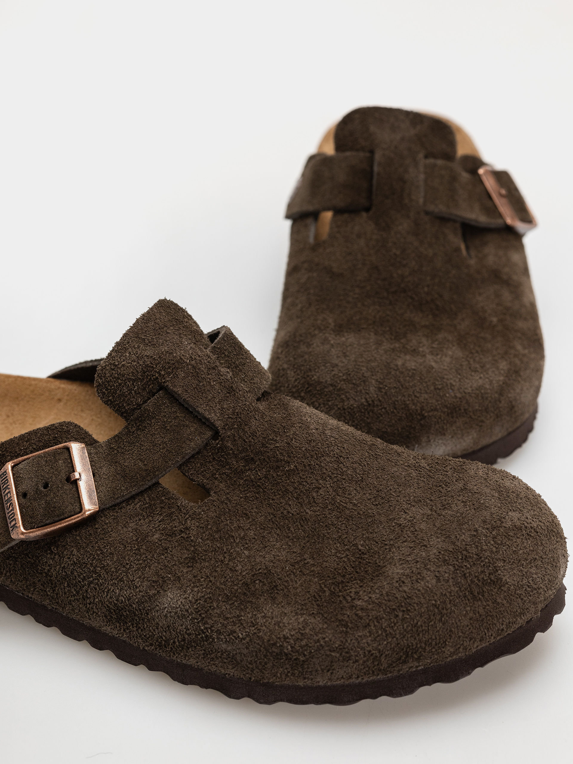 Flip-flop papucsok Birkenstock Boston Suede Leather Narrow (mocca)