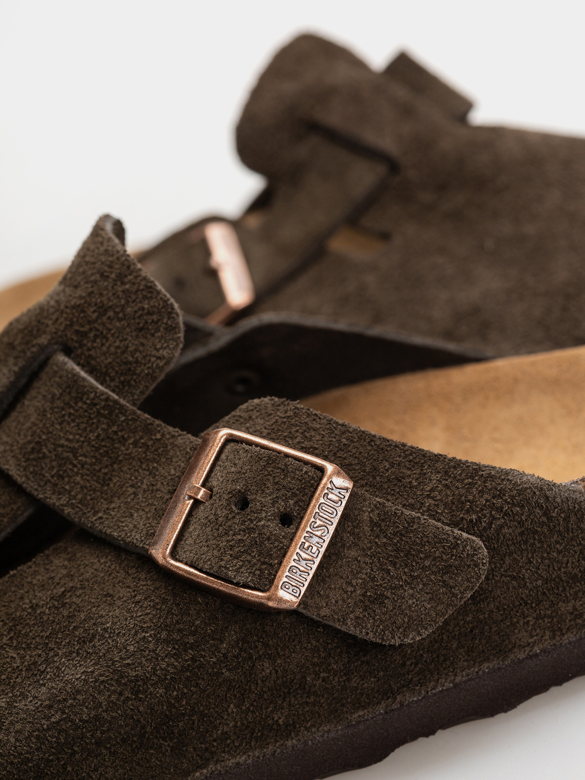 Flip-flop papucsok Birkenstock Boston Suede Leather Narrow (mocca)