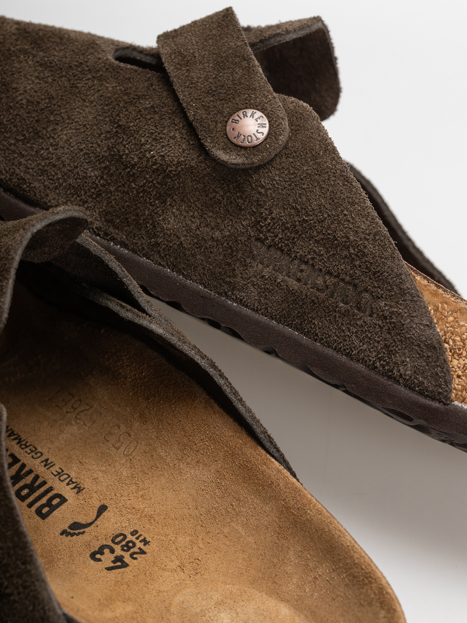 Flip-flop papucsok Birkenstock Boston Suede Leather Narrow (mocca)