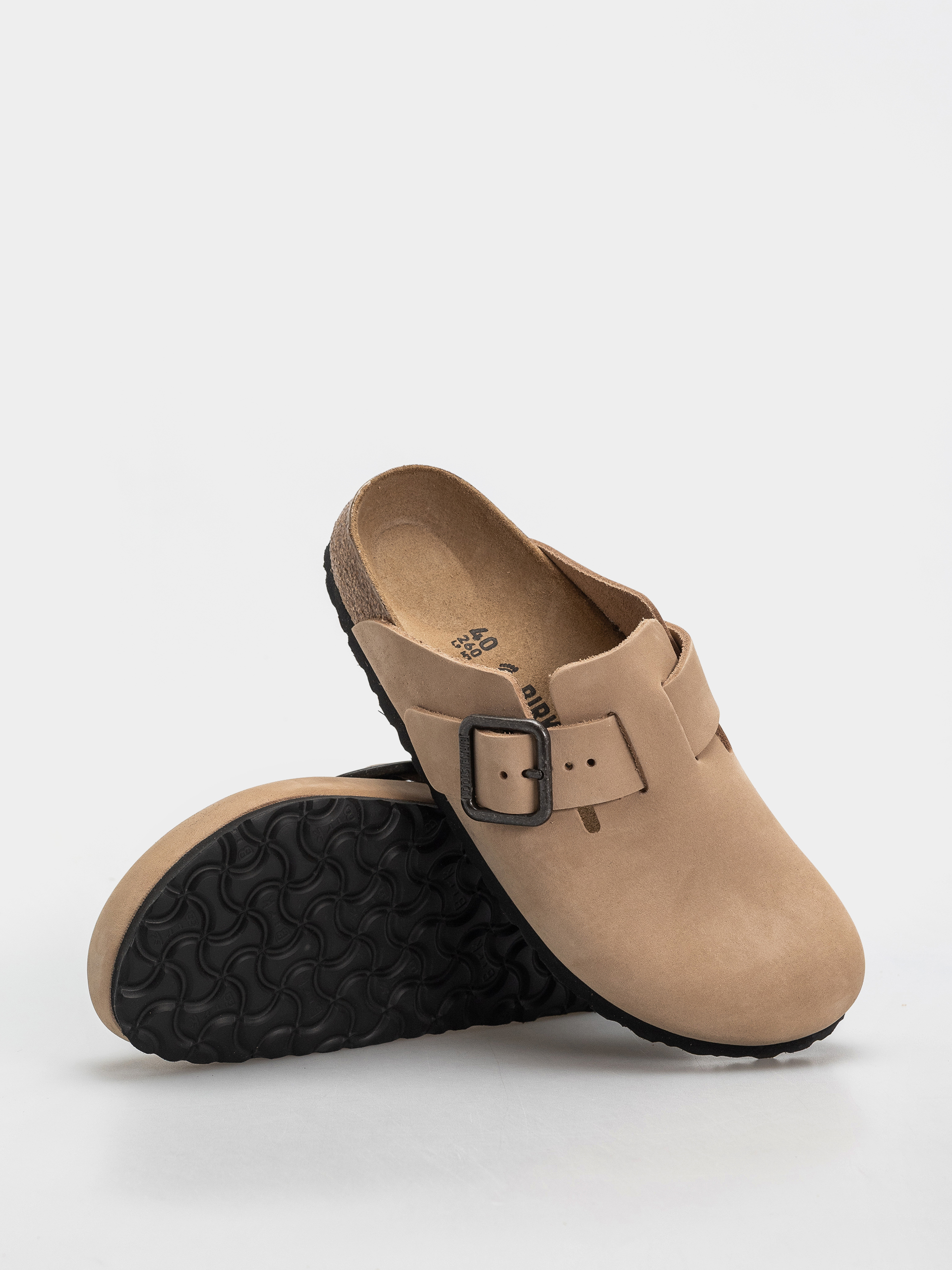 Flip-flop papucsok Birkenstock Boston Wire Buckle Nubuck Leather Narrow (sandcastle)