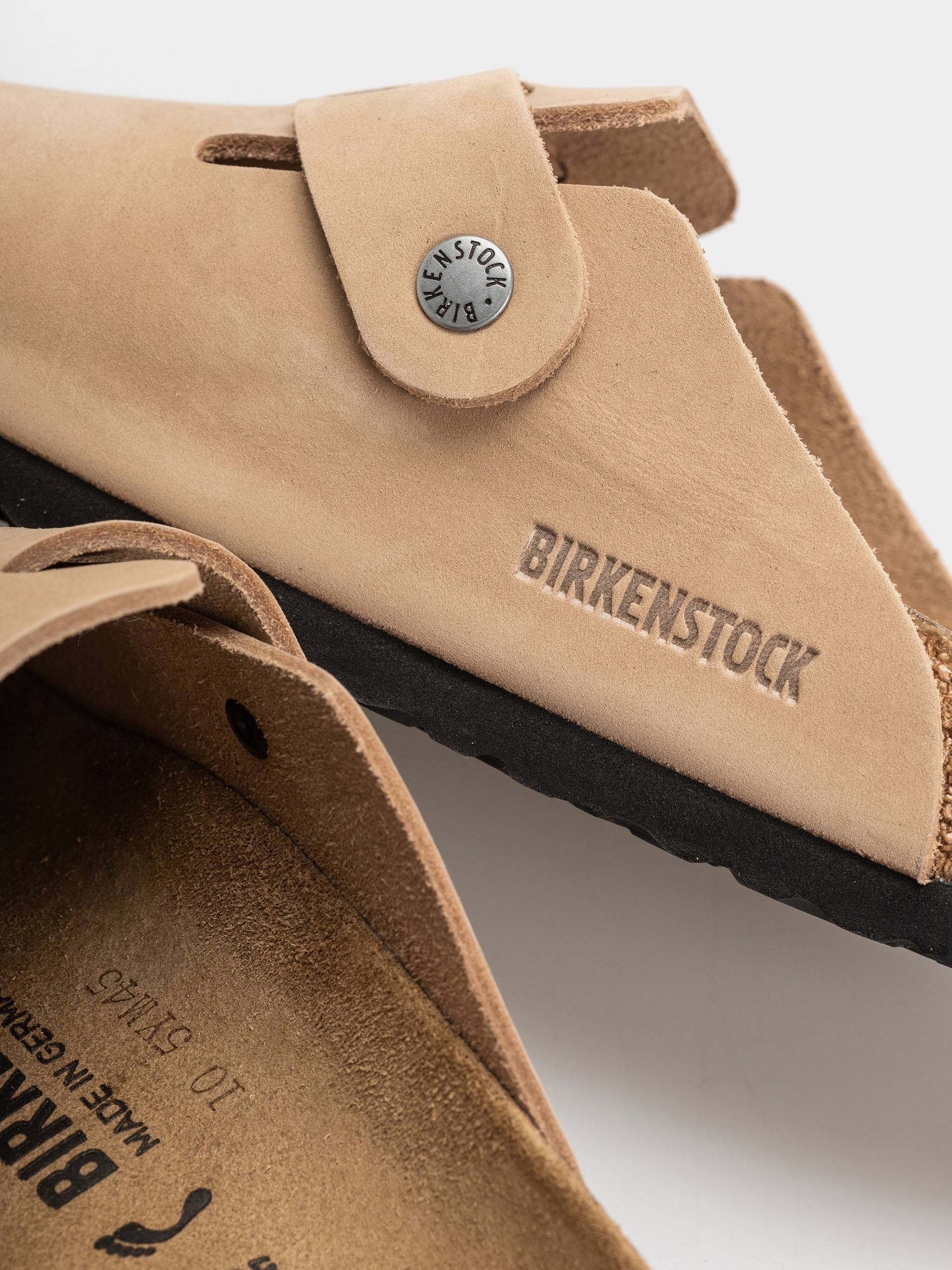 Flip-flop papucsok Birkenstock Boston Wire Buckle Nubuck Leather Narrow (sandcastle)
