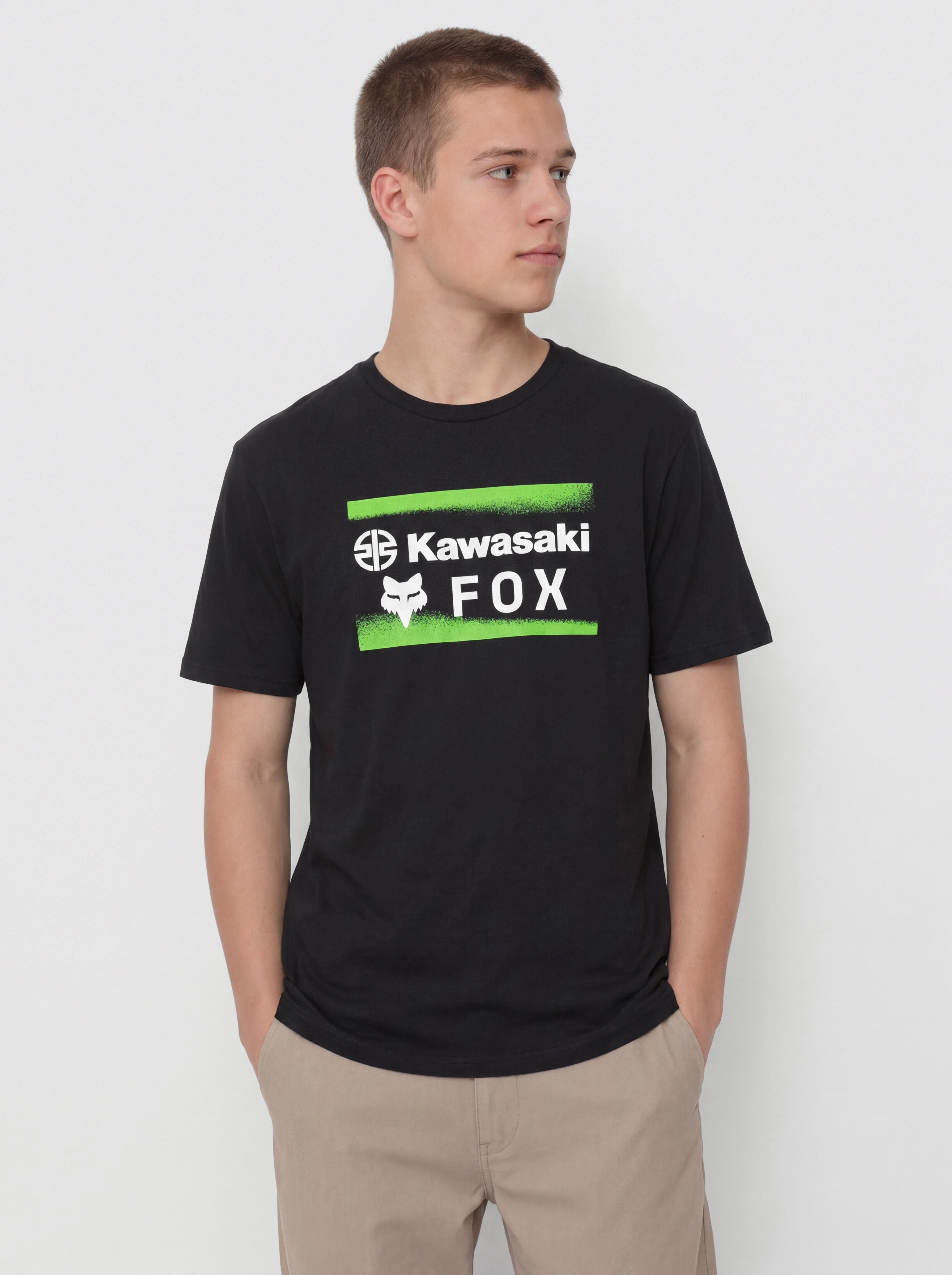 Póló Fox X Kawasaki (black)
