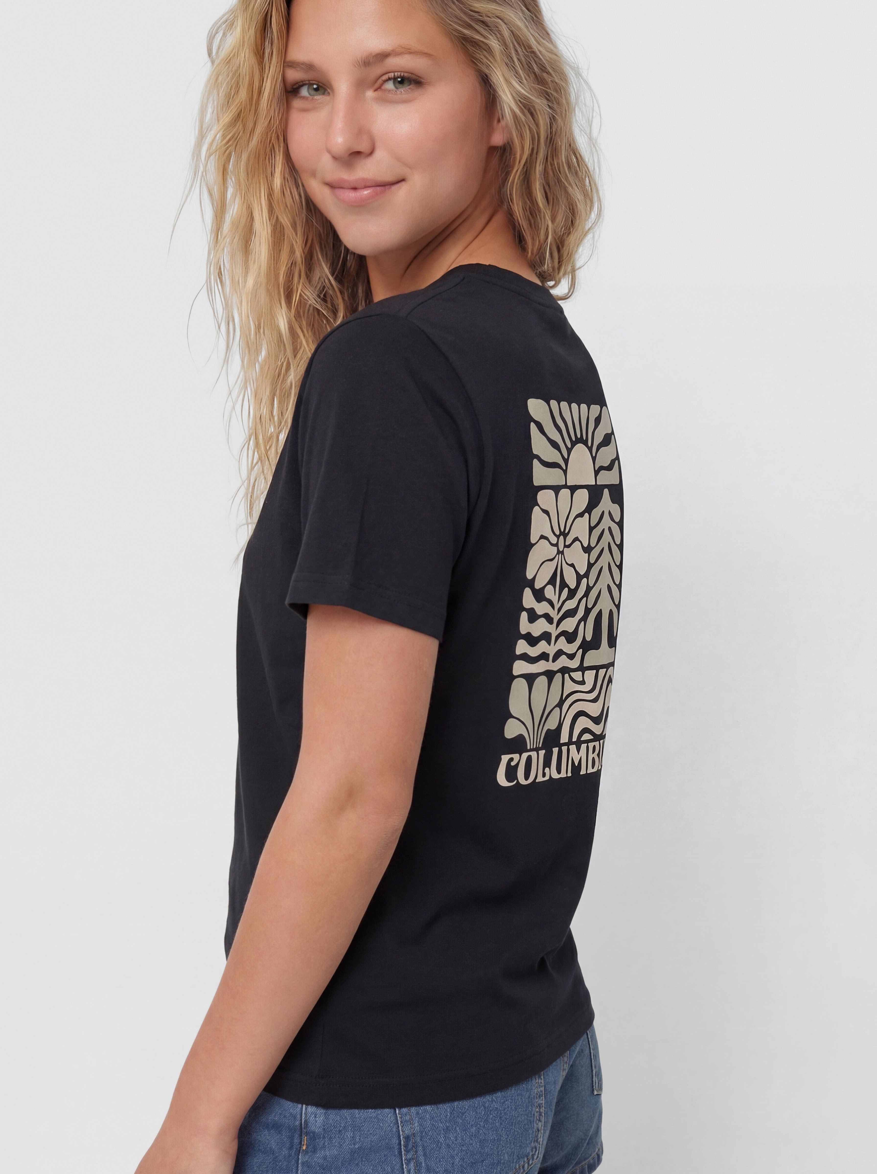 Columbia Rolling Bend Graphic Oversized Wmn Póló (black/floral groove)
