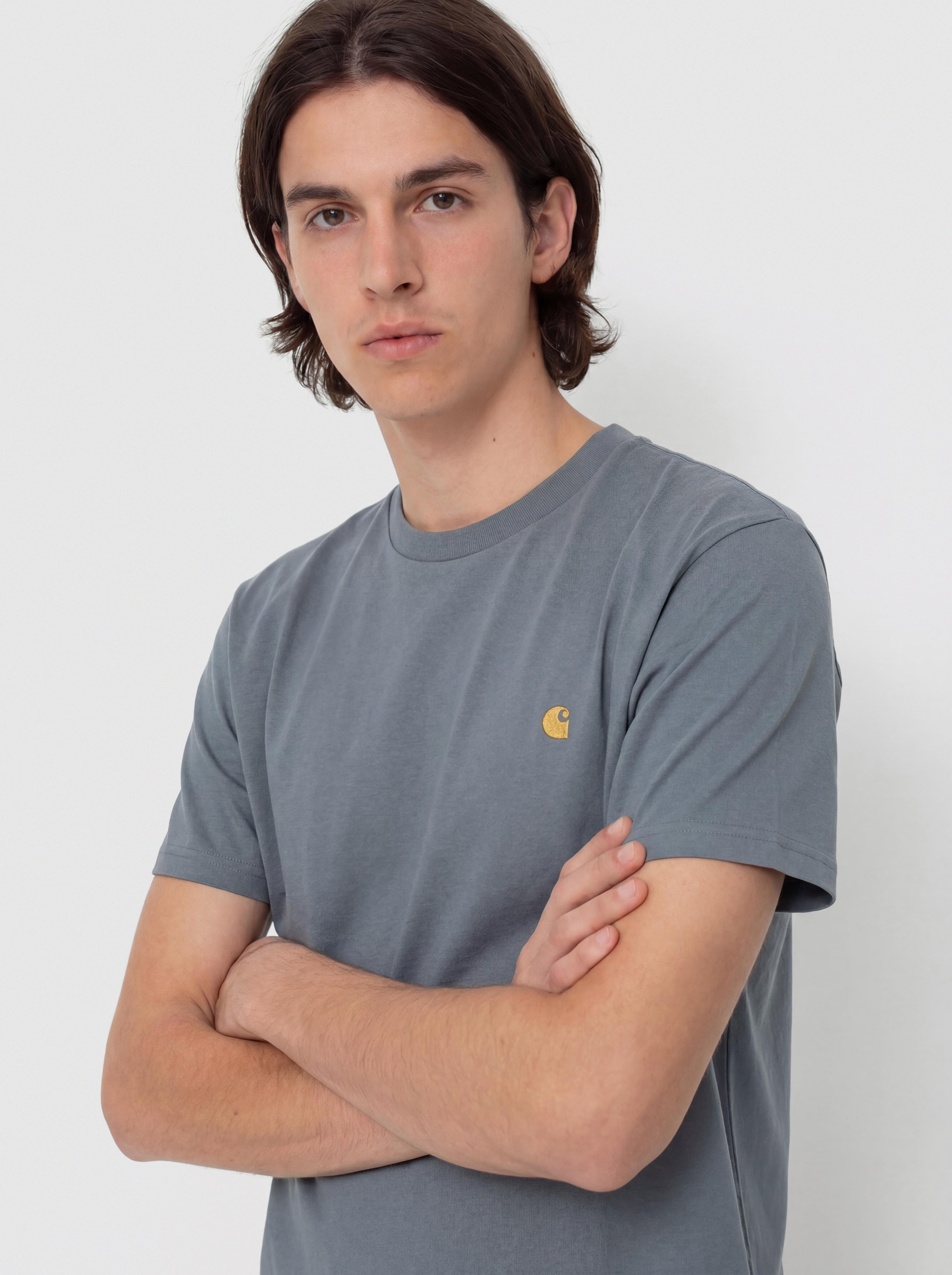 Póló Carhartt WIP Chase (cozy blue/gold)
