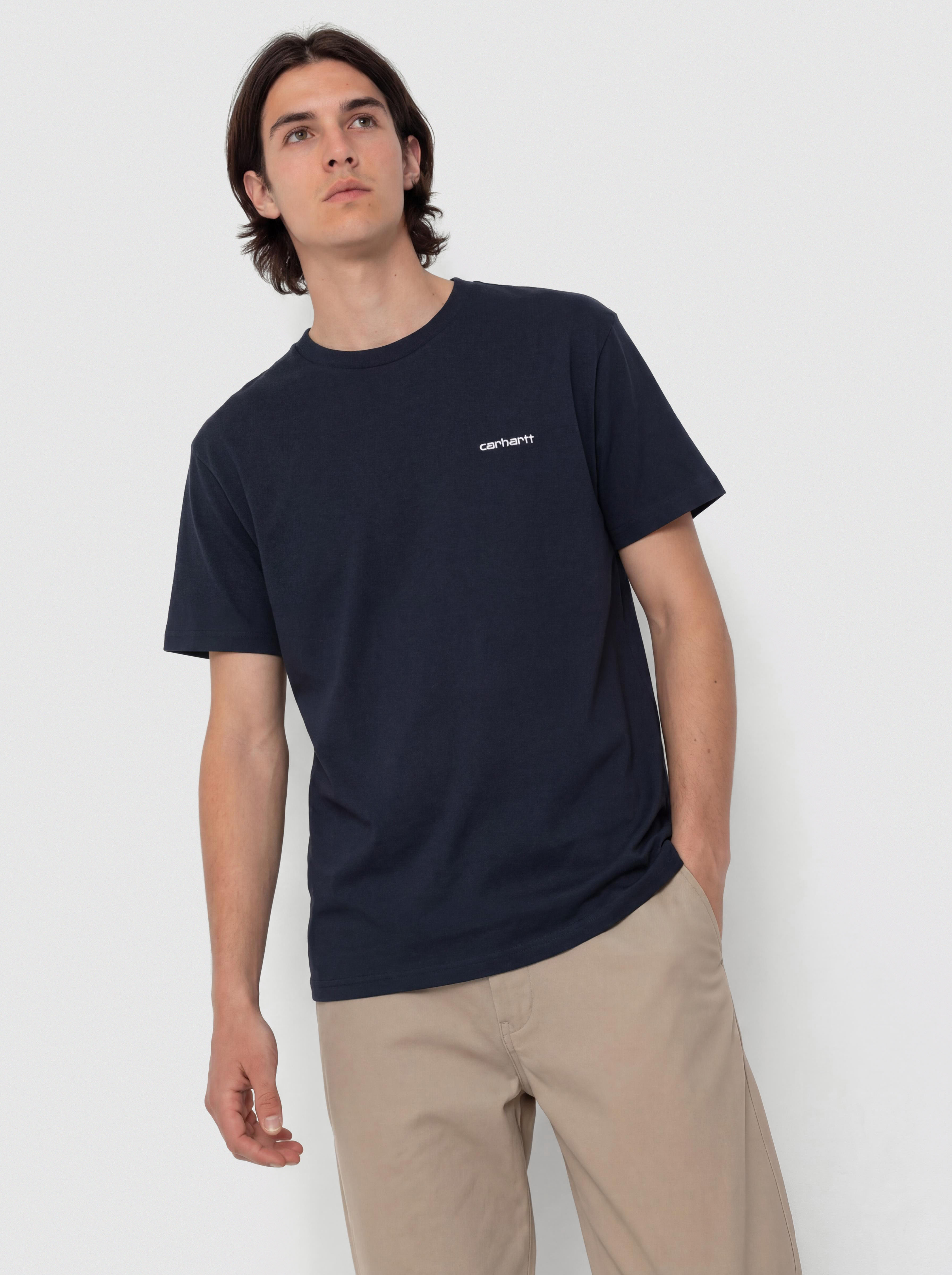 Póló Carhartt WIP Script Embroidery (deep night/white)